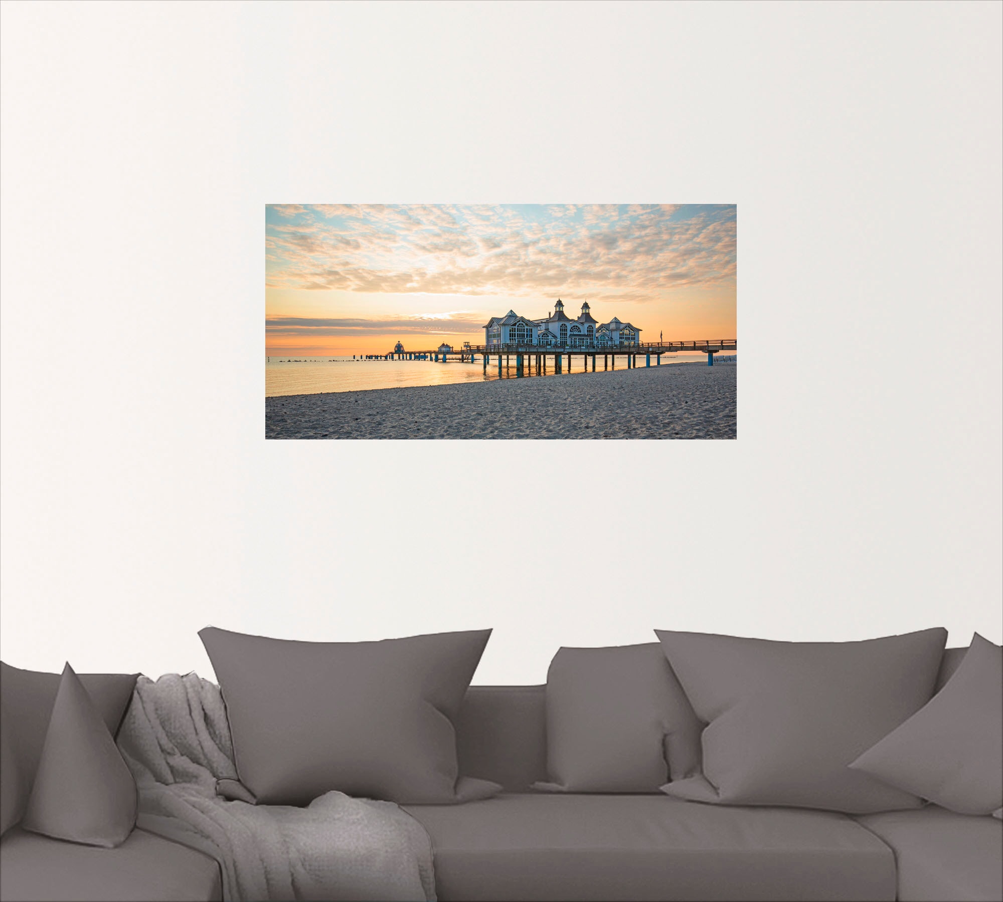 Artland Wandbild "Seebrücke Sellin bei Sonnenaufgang", Strand, (1 St.), als günstig online kaufen