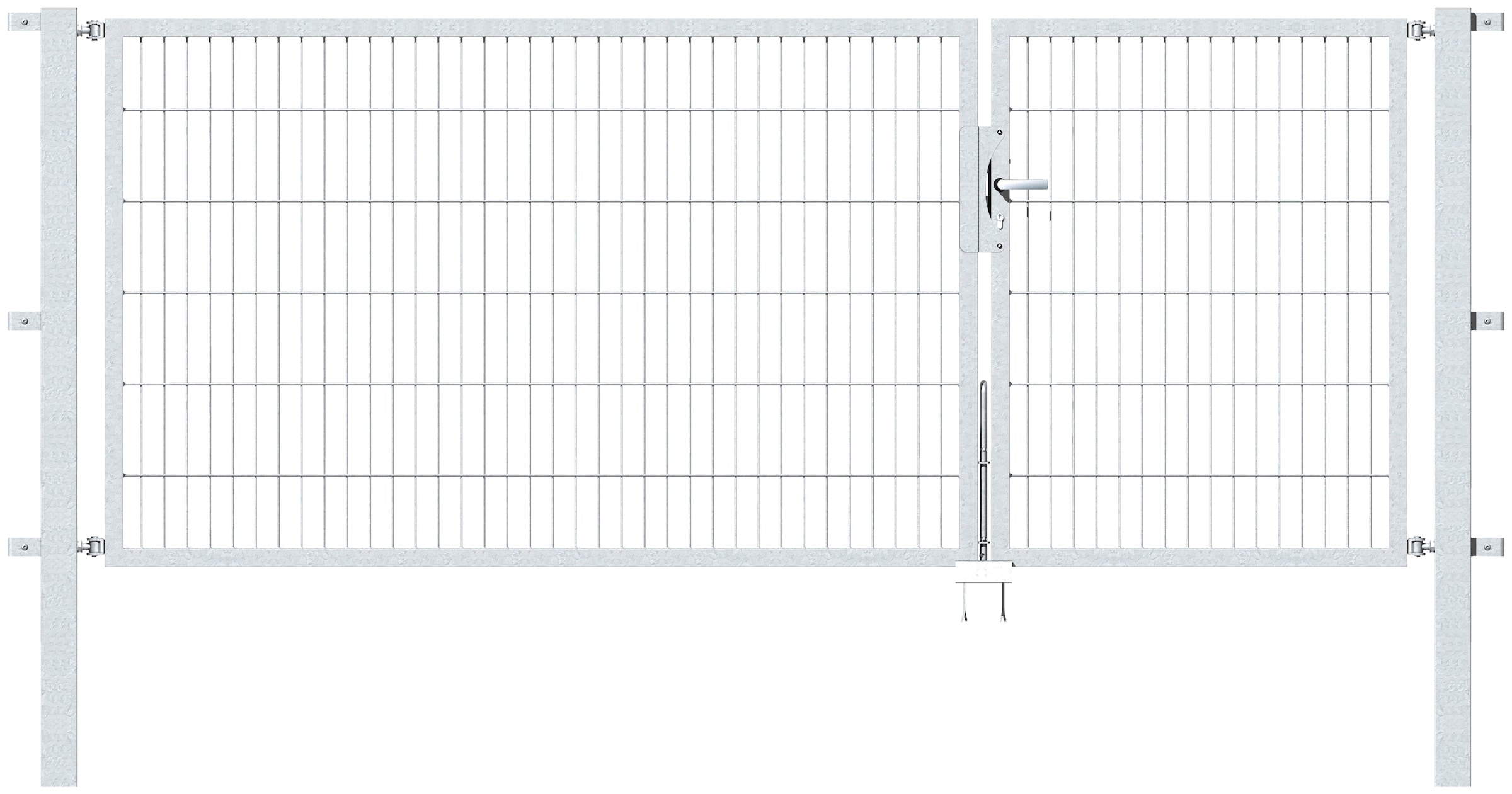 Alberts Zaundoppeltür, 300 cm Breite (100 + 200 cm), in versch. Höhen