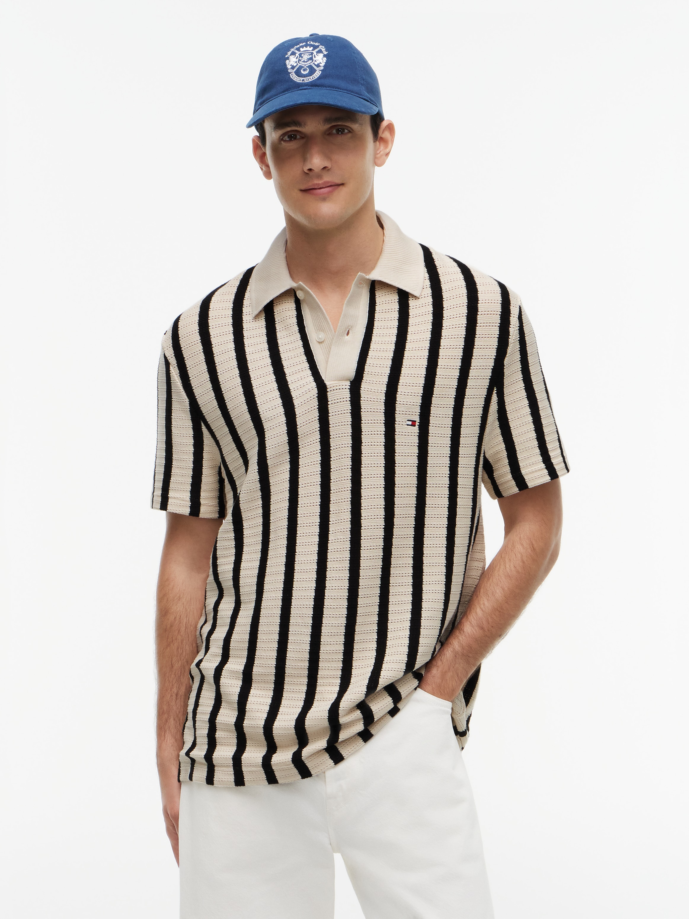 Tommy Hilfiger Poloshirt "OPEN KNIT RELAXED FIT POLO" aus Lochstrick, relaxed
