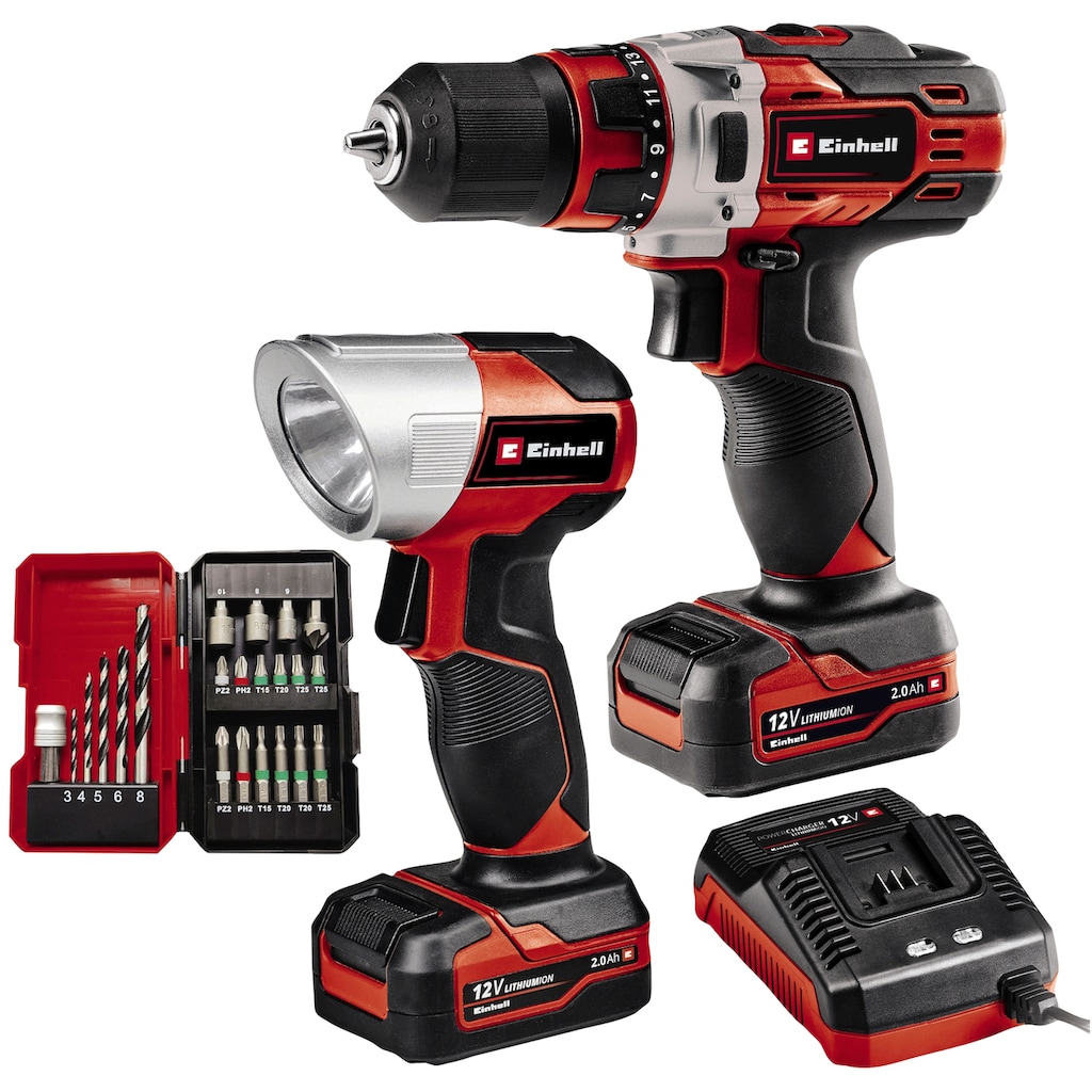 Einhell Akku-Bohrschrauber »TE-CD 12/1 Li +22+CL (2x2.0Ah)«, (Set), inkl. 2 Akkus und Ladegerät