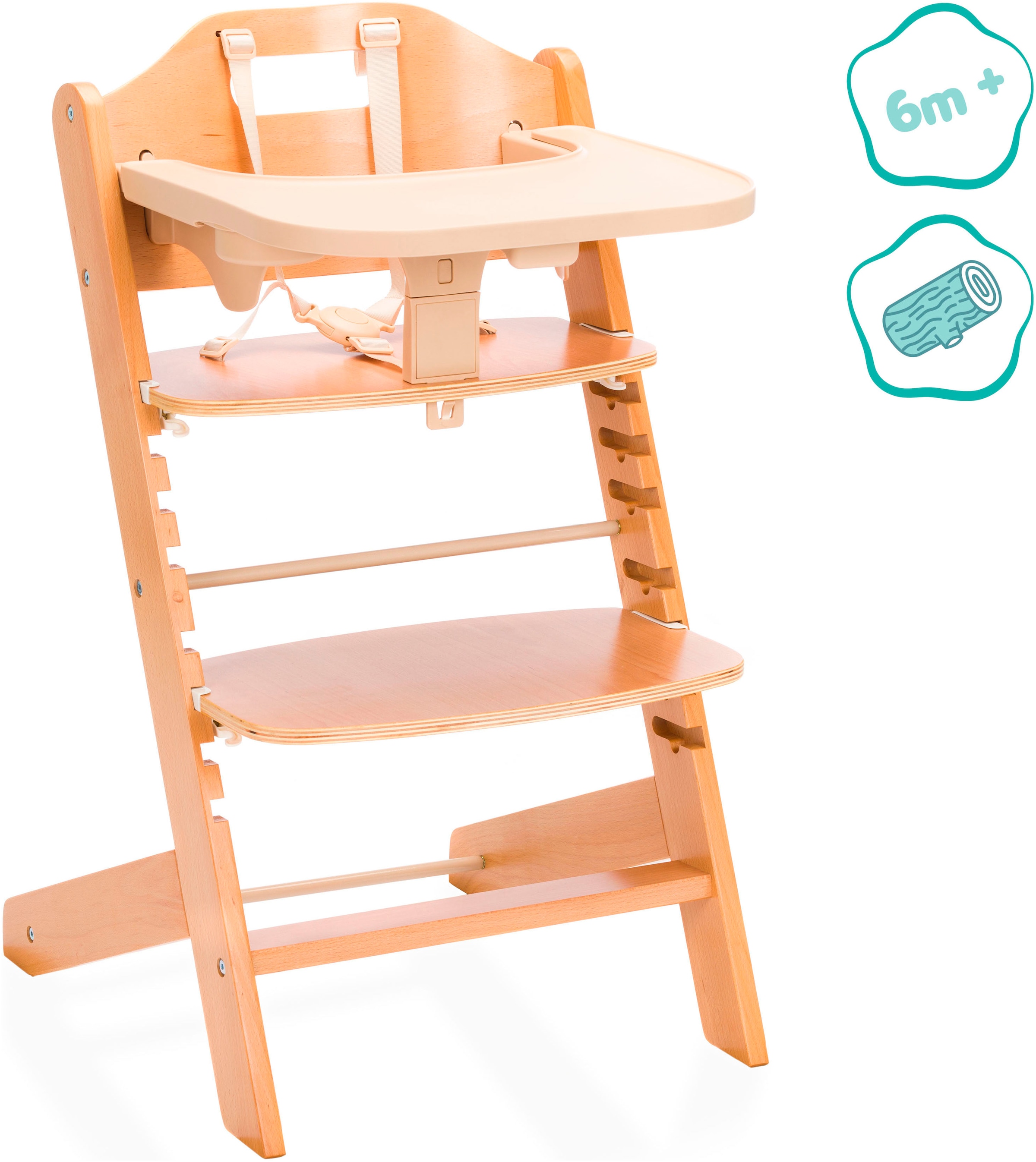 Fillikid Hochstuhl »Pia Swing«, (Set), 3 St., inkl. Neugeborgenenaufsatz und Wippe