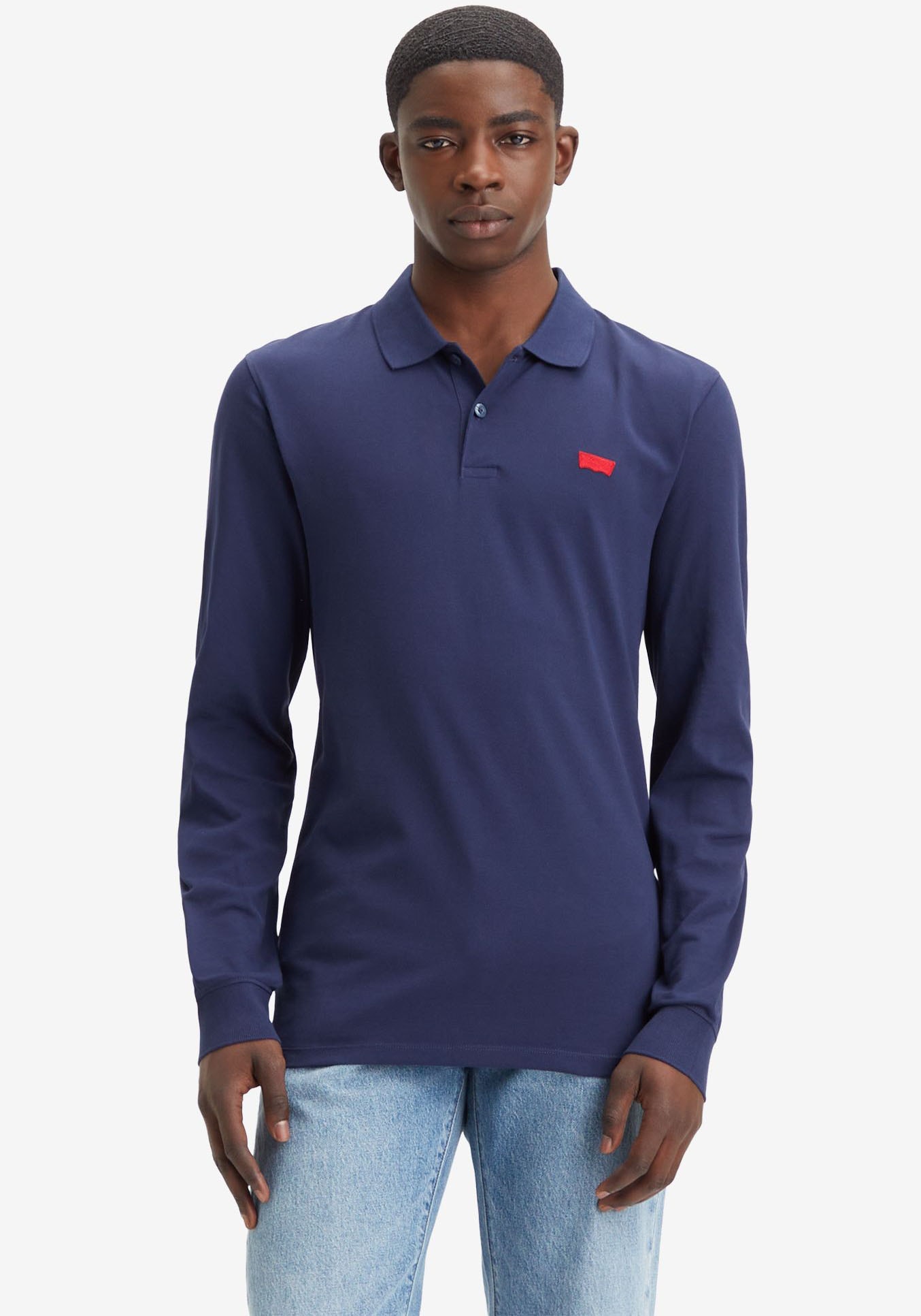 Levi's® Langarm-Poloshirt, mit Logo Stickerei