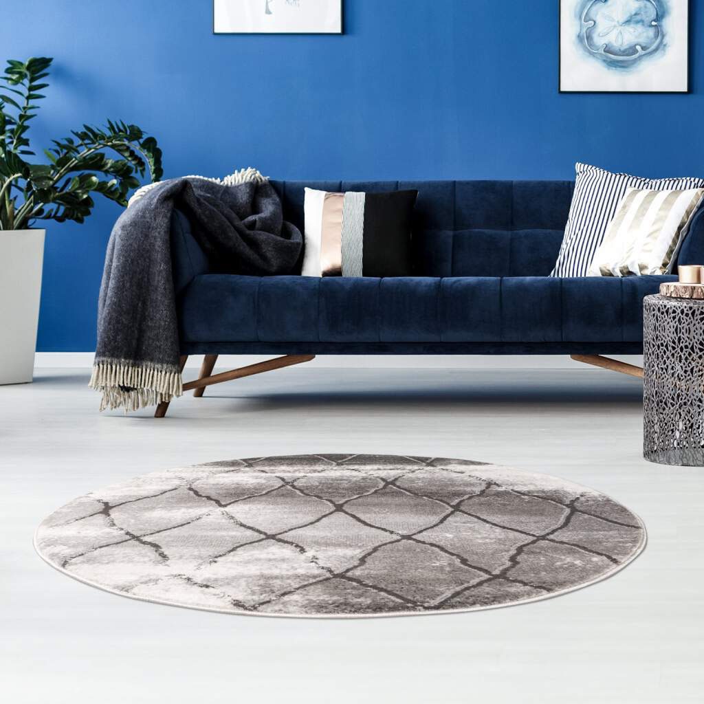 Carpet City Teppich "Noa 9326" rund 11 mm Höhe Kurzflor, Modern, Weicher Fo günstig online kaufen