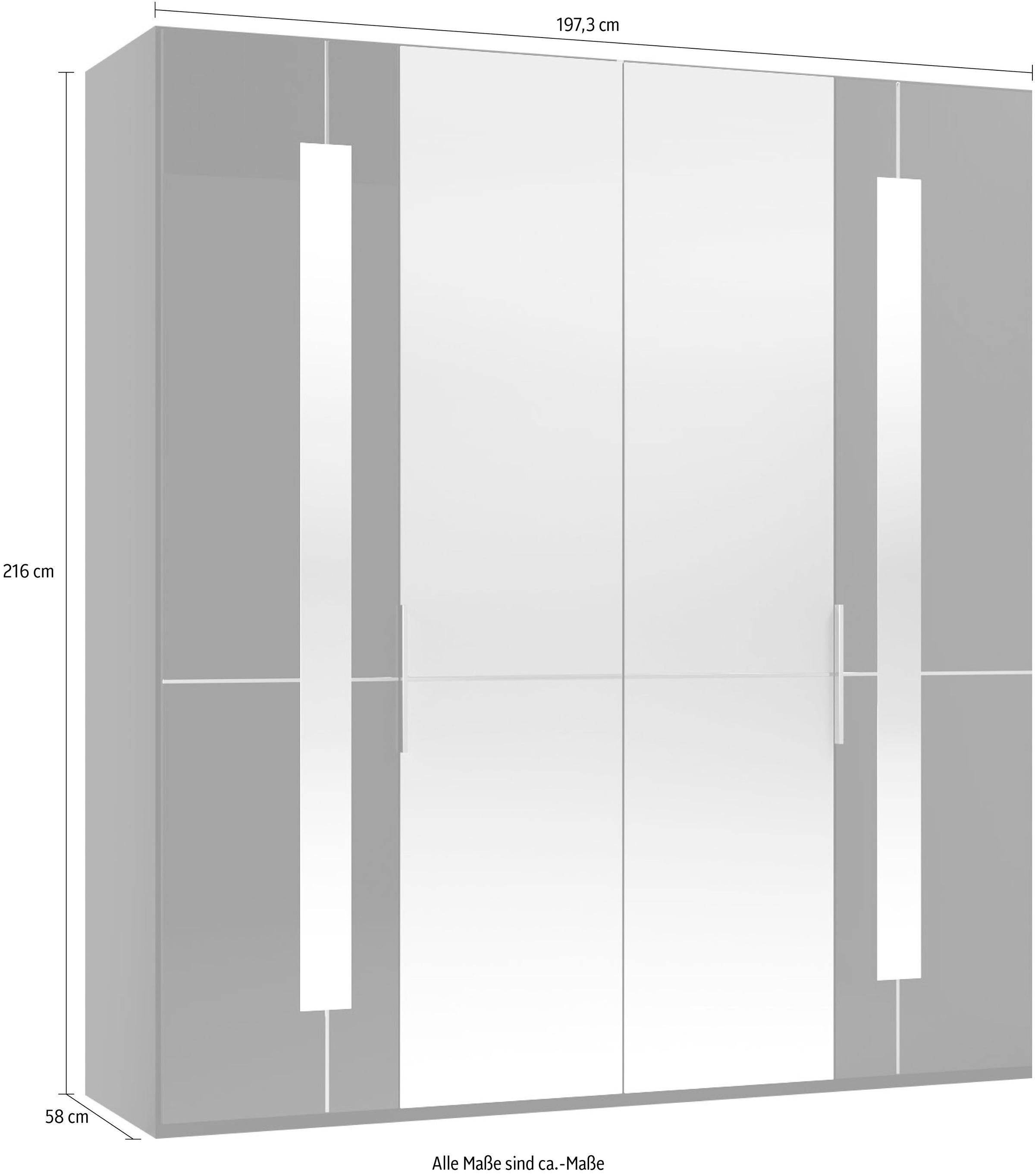 Musterring Drehtürenschrank »Imola W«, inkl. Einlegeböden und Kleiderstangen, mit Glas- und Spiegeltüren
