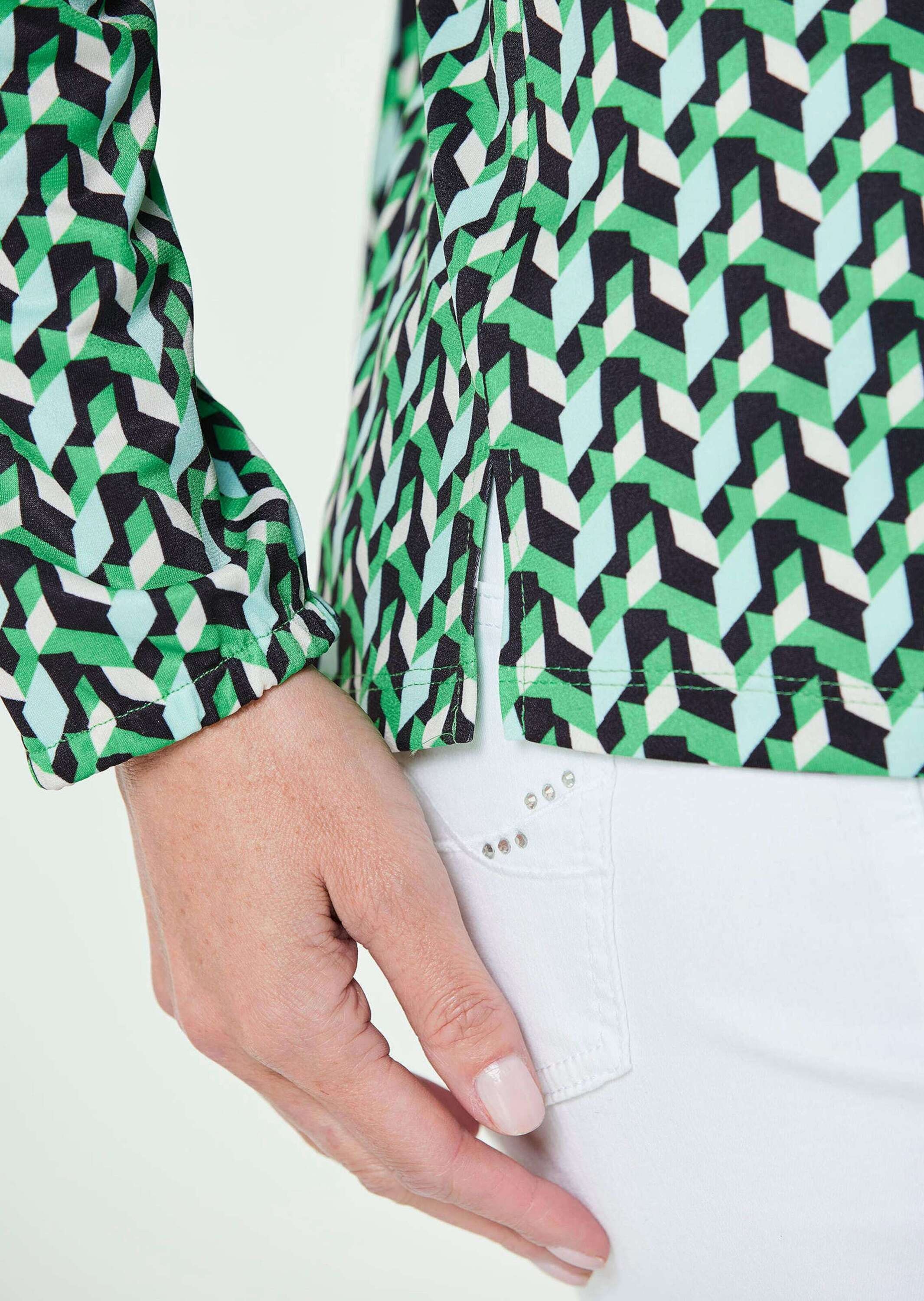 GOLDNER Kurzarmbluse »Jerseybluse Blusenshirt in femininer Form«