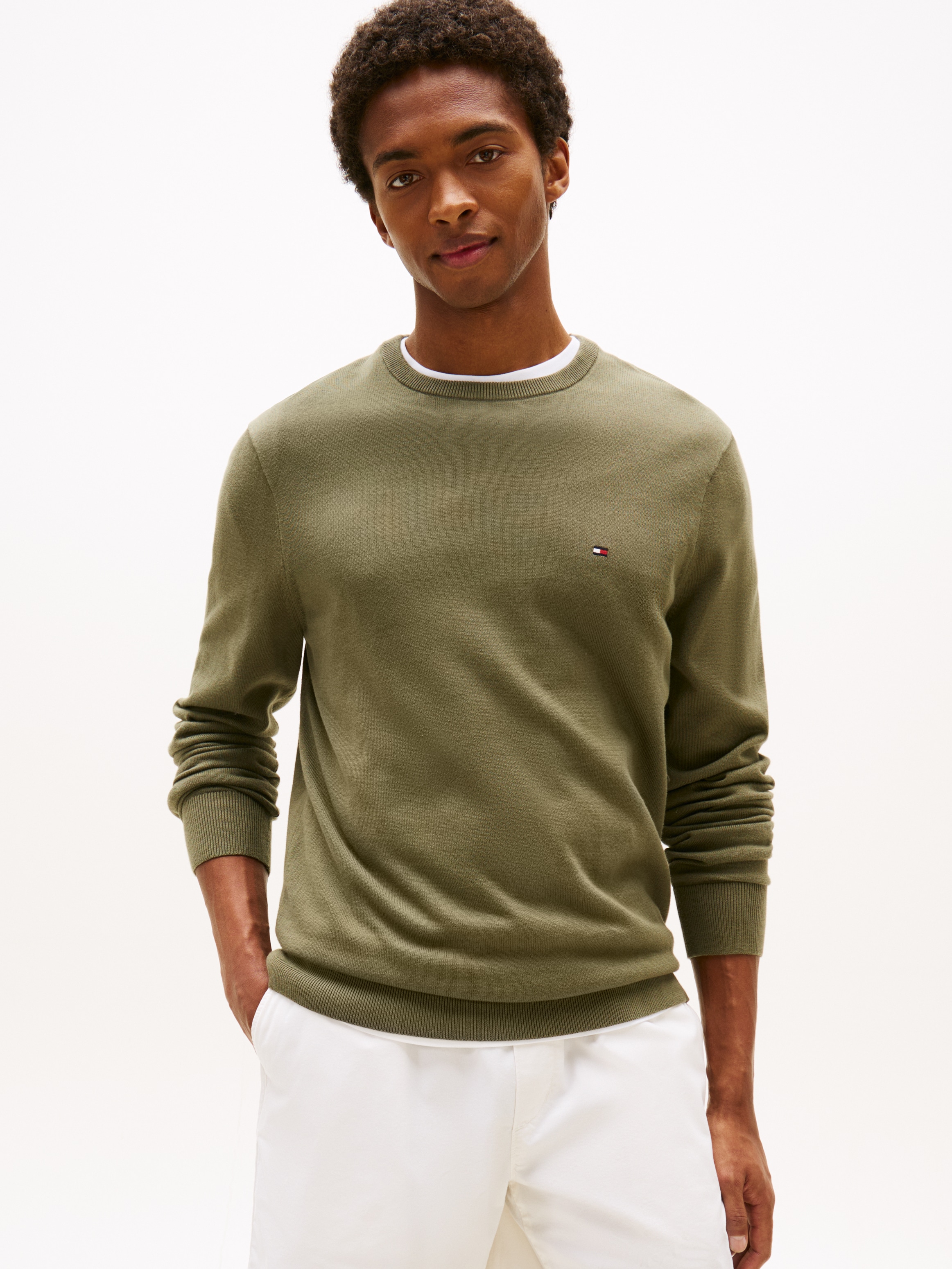 Tommy Hilfiger Rundhalspullover "ESSENTIAL COTTON CREW NECK" Crewneck Regul günstig online kaufen
