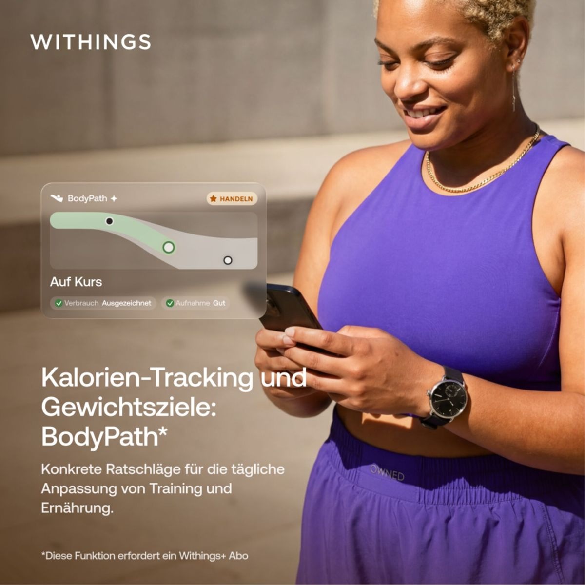 Withings Körper-Analyse-Waage »Withings BodyFit: Smarte Körperwaage mit 40+ Biomarkern« 99 % DEXA-Genauigkeit • Stoffwechselbewertung • Kostenlose App
