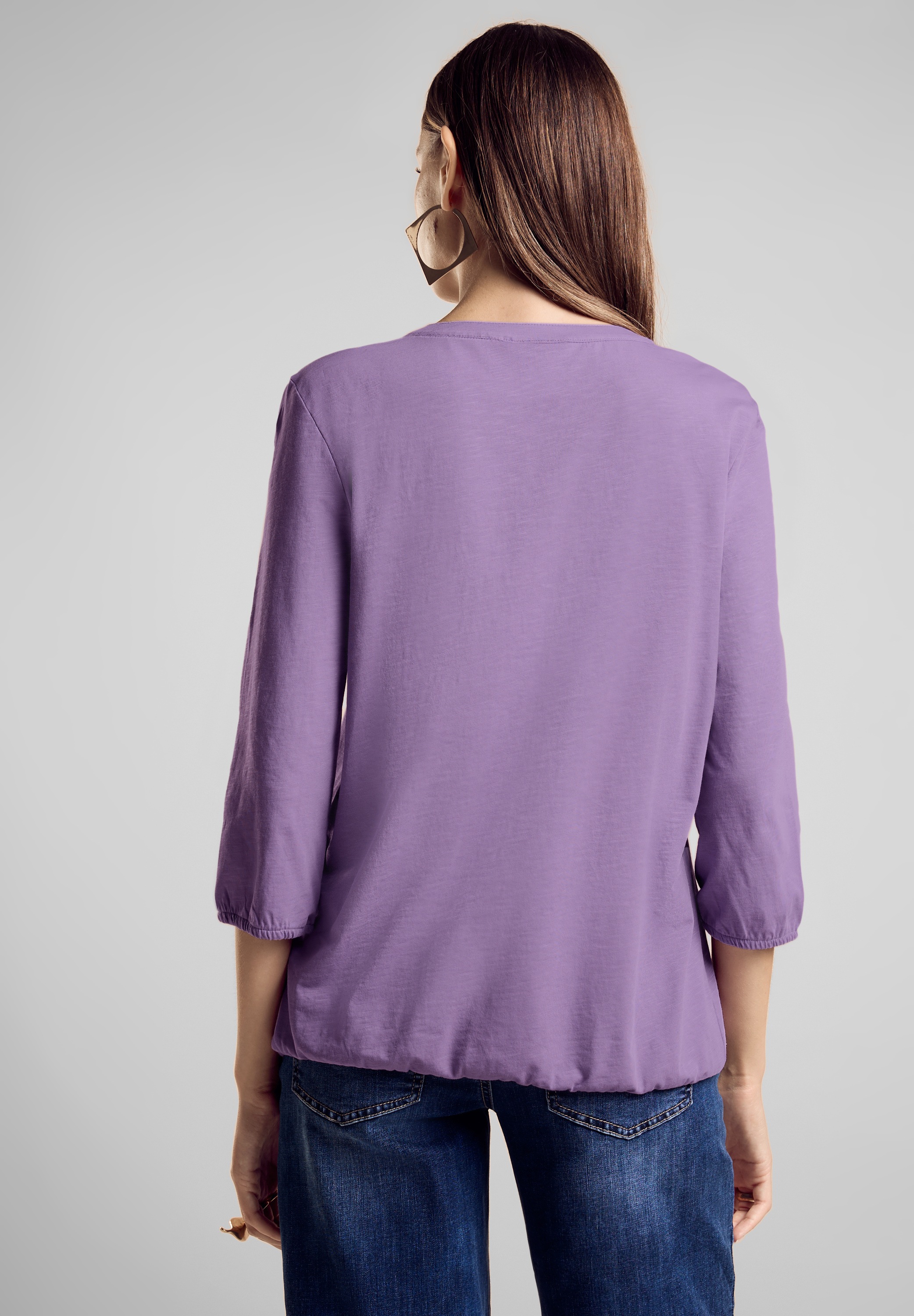 STREET ONE 3/4-Arm-Shirt, aus reiner Baumwolle