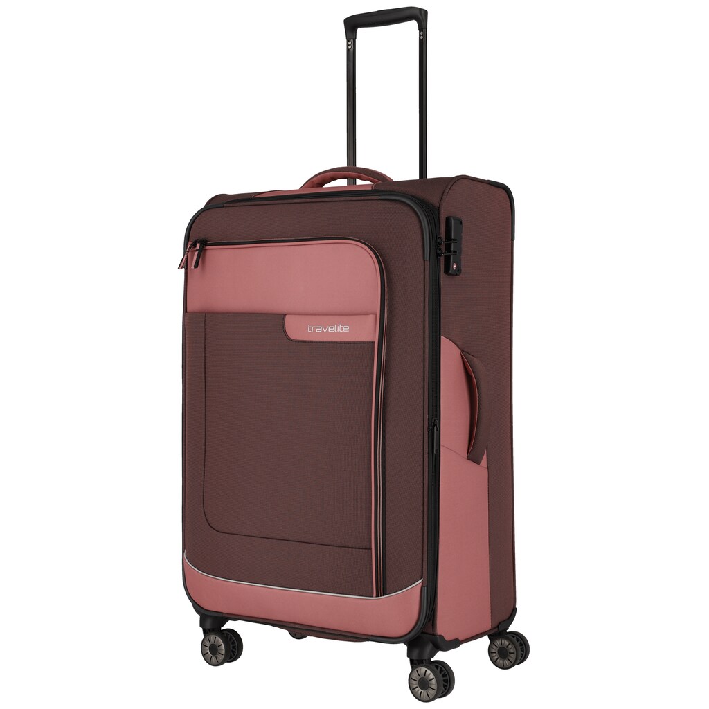 travelite Trolleyset »VIIA L/M/S, Reisetasche«, (4 tlg.), Kofferset Reisegepäck mit erweiterbarem Volumen und TSA Schloss