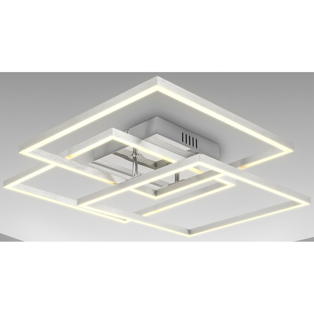 B.K.Licht LED Deckenleuchte in gebürsteter Alu-Optik, LED-Platine 40 Watt, 4.000lm, 3.000K