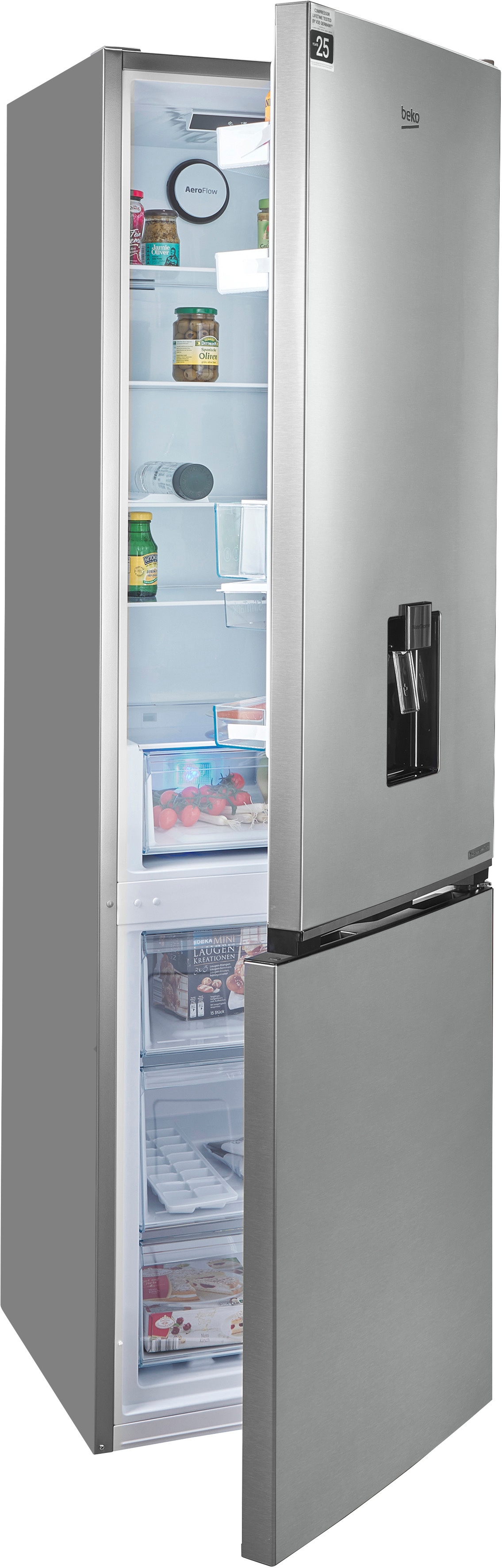 BEKO Kühl-/Gefrierkombination "B5RCNA406DHXB1" 203,5 cm hoch 59,5 cm breit Wasserspender und getrennte Kühlung gegen Gerüche