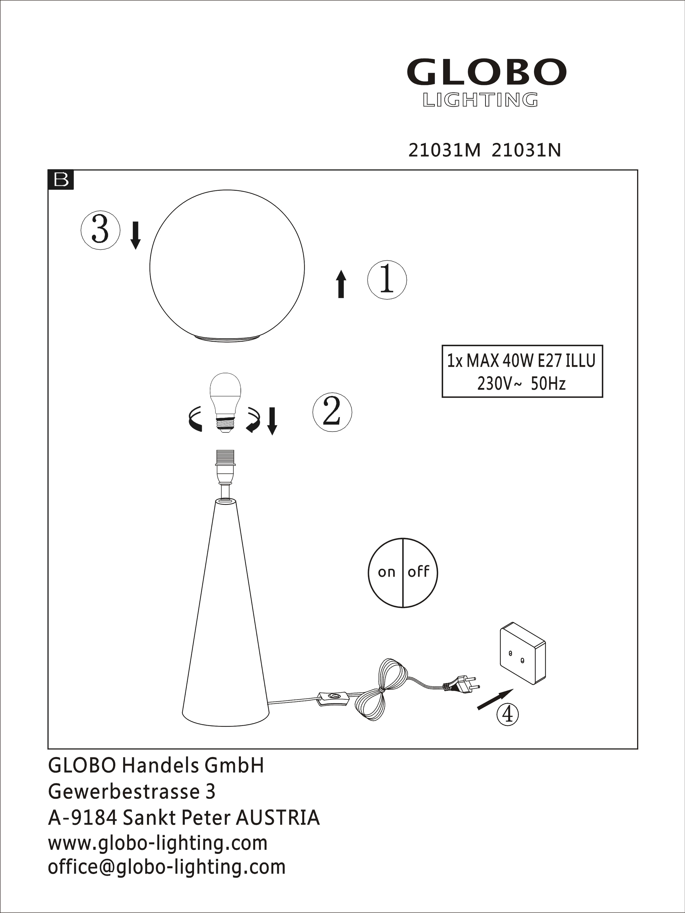 GLOBO LIGHTING Tischleuchte »PINPAL« E27 1 Stk. Tischleuchte für Wohn- & Schlafzimmer