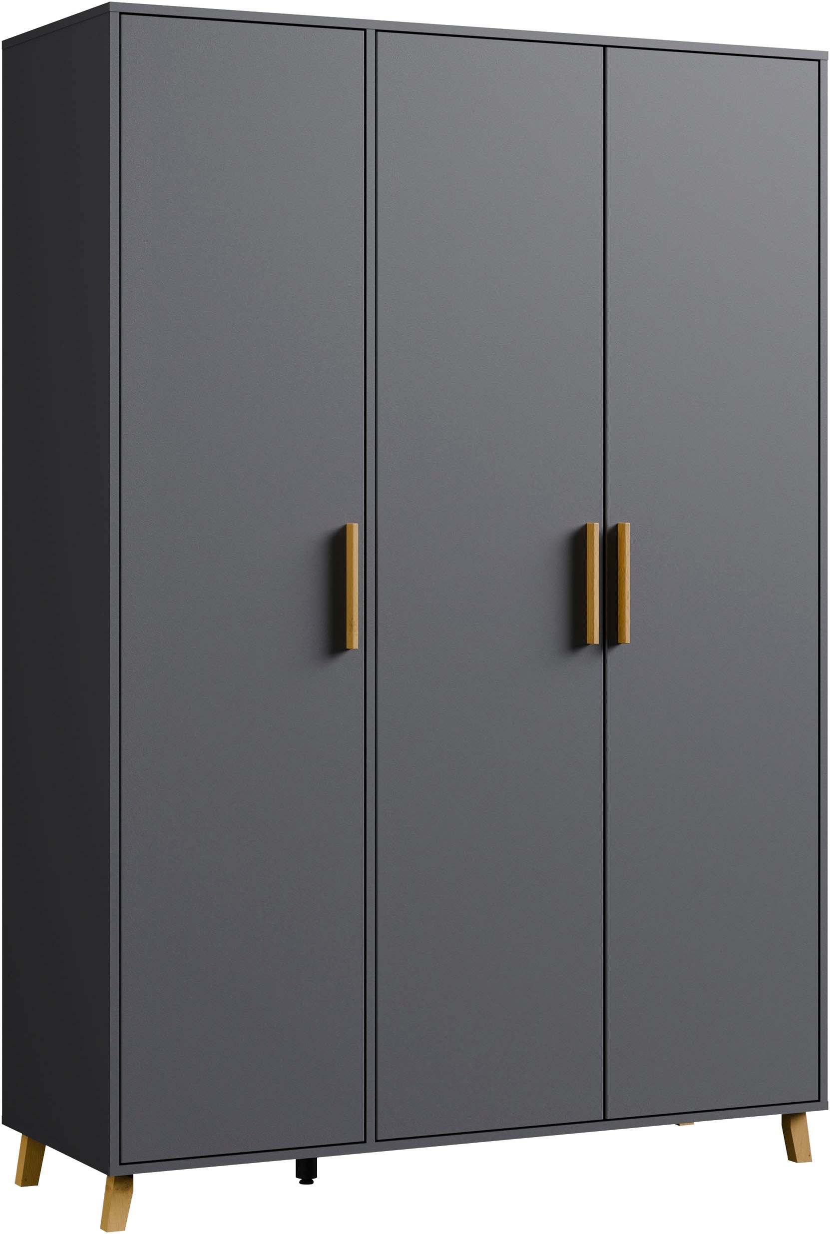 rauch Drehtürenschrank "Kleiderschrank Schrank Garderobe SHINJO Breiten 93/140/187 cm" in 3 verschiedenen Ausstattungen BASIC/CLASSIC/PREMIUM, Griffe und Füße aus Massivholz, viel Stauraum MADE IN GERMANY