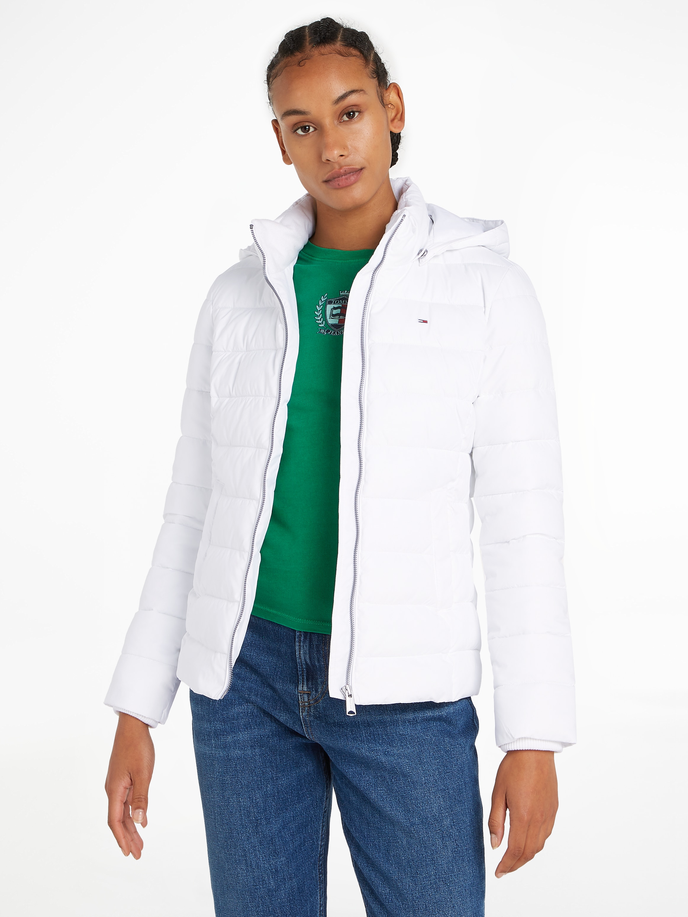 Tommy Jeans Steppjacke "TJW BASIC HOODED JACKET", mit Kapuze, mit Kapuze