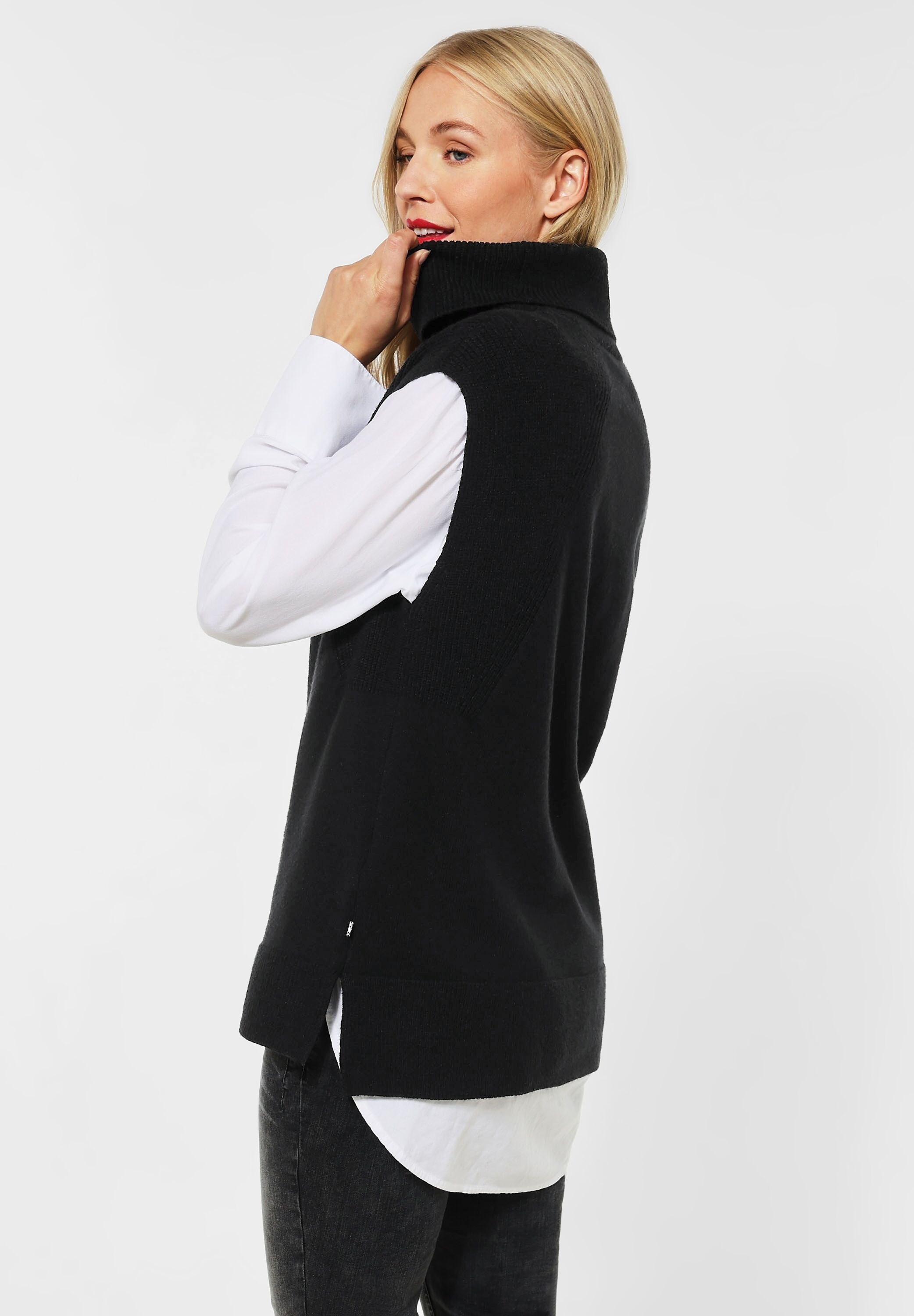 STREET ONE Rollkragenpullover, aus softem Materialmix
