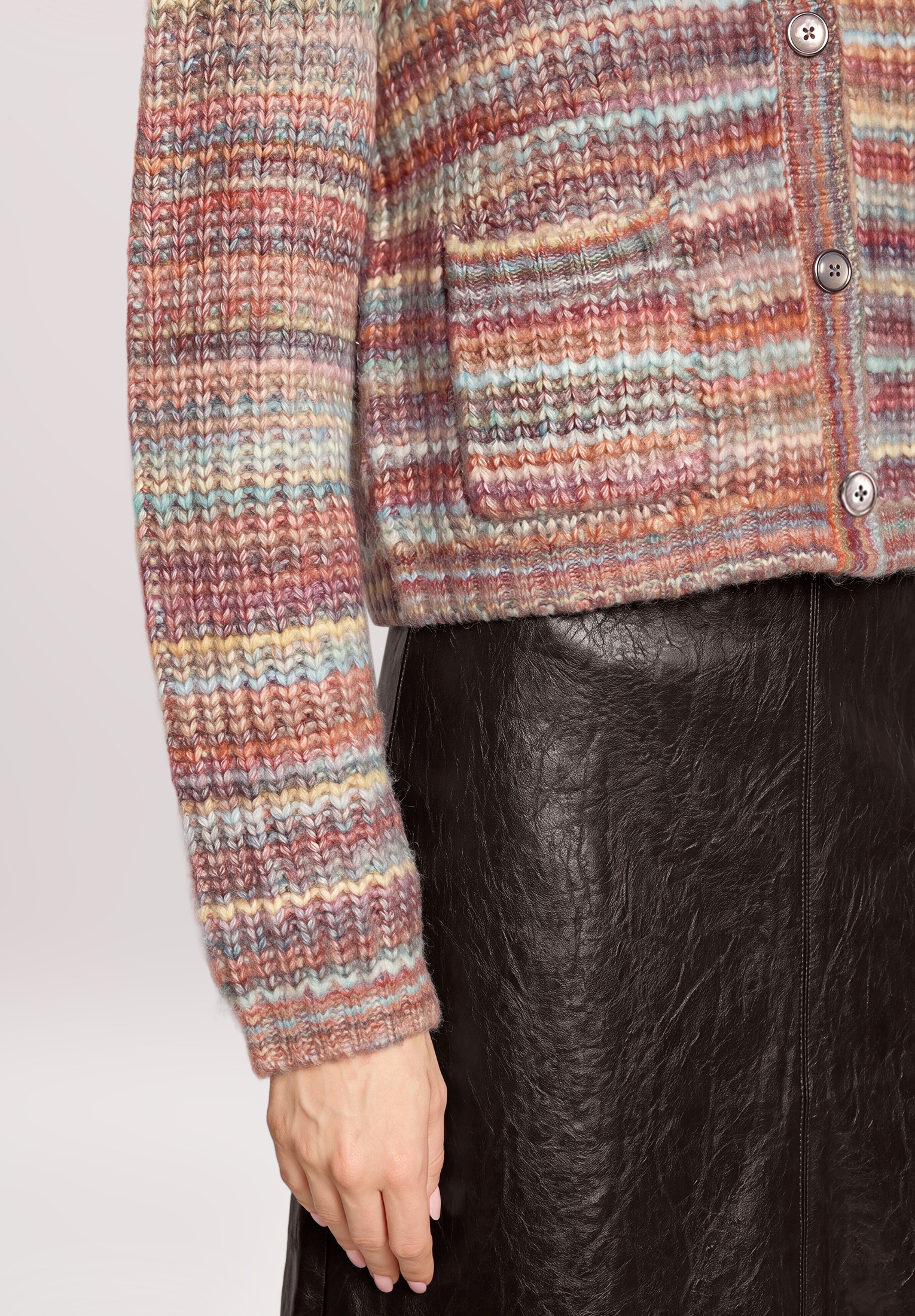 Cartoon Strickjacke »Damen mit Rundhalsausschnitt« 1