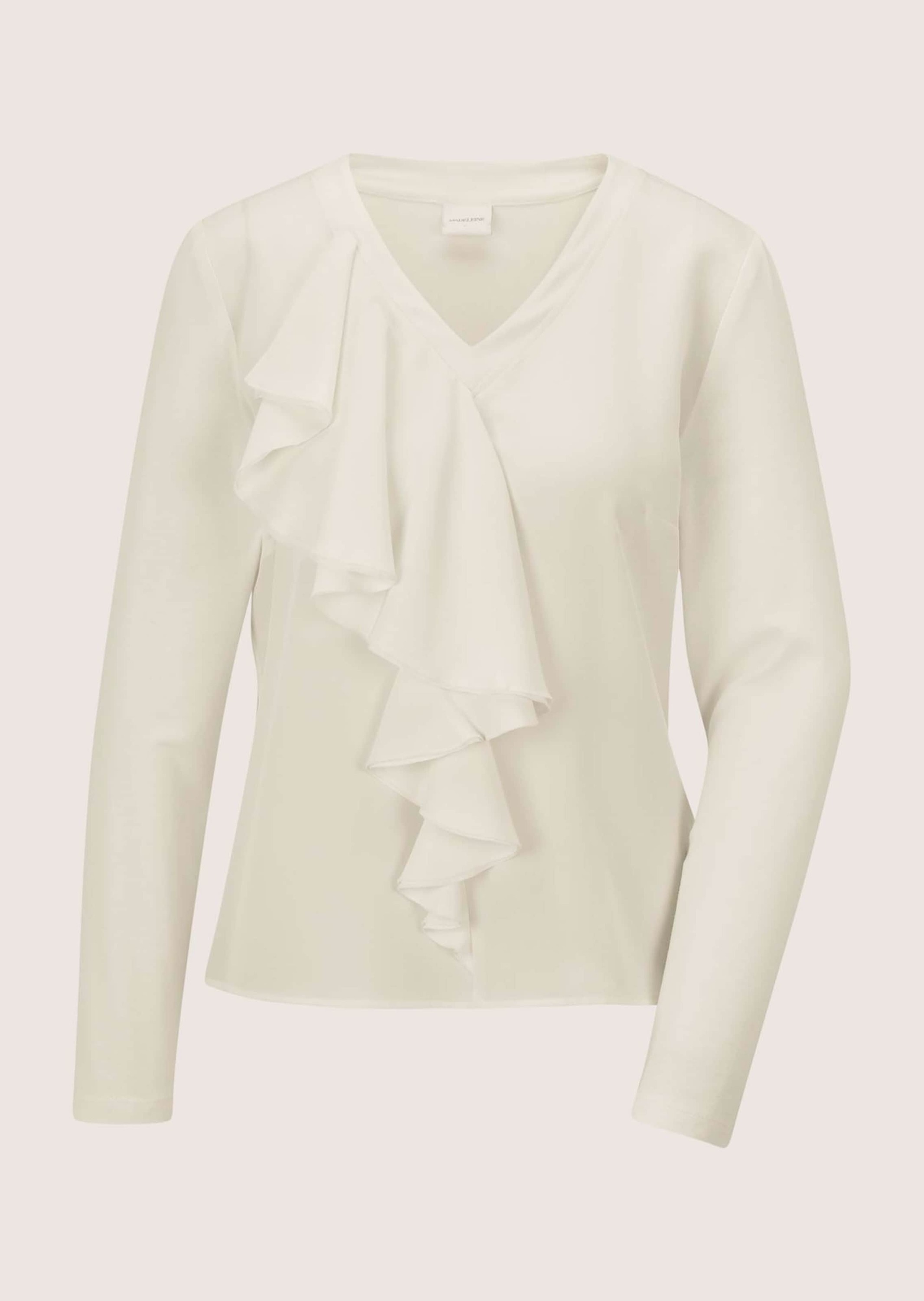 MADELEINE Langarmbluse "Volantbluse Elegante Seidenbluse mit V-Ausschnitt" günstig online kaufen