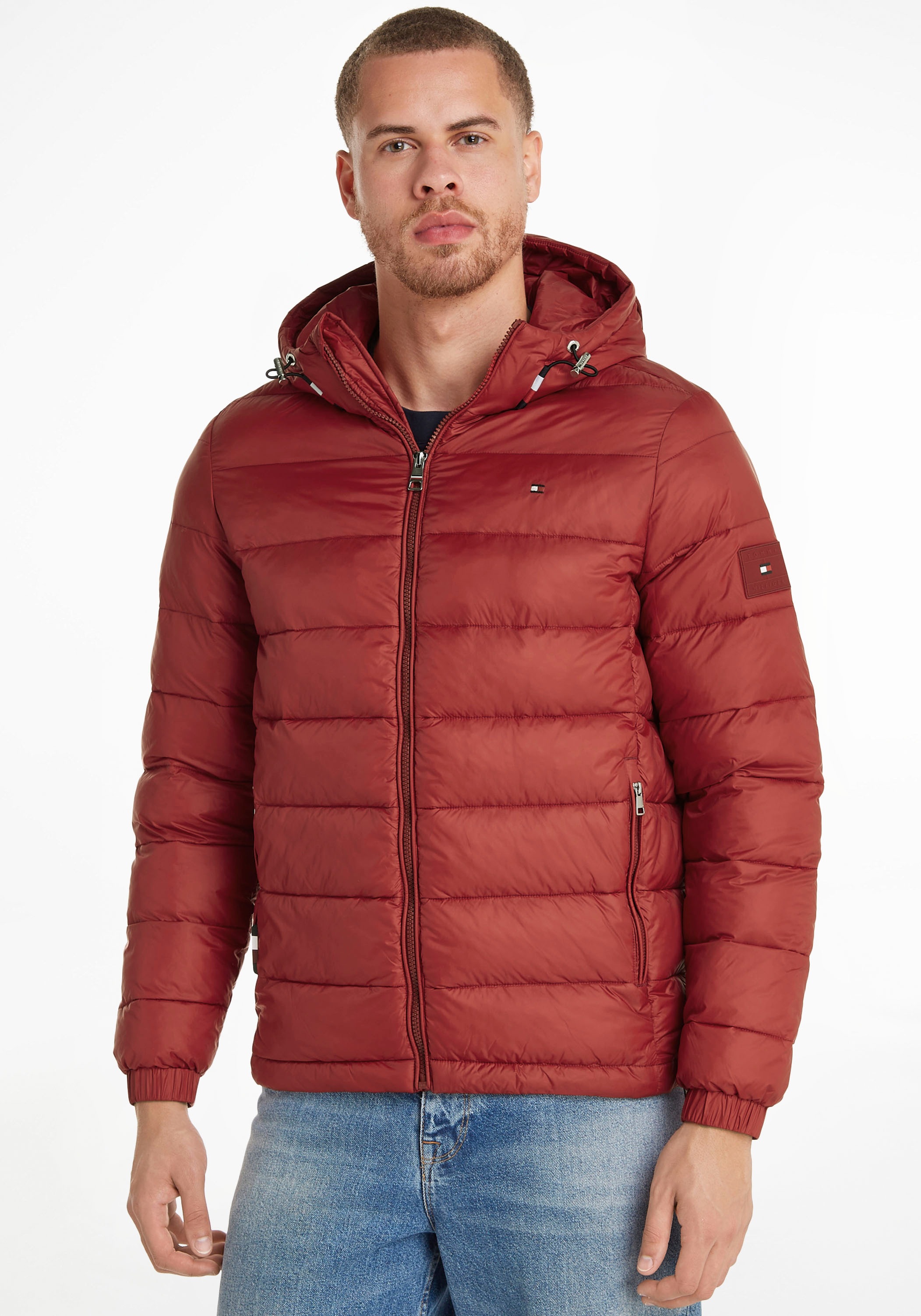 HOODED ▷ innen Kapuze, seitlich »QUILTED Tommy Reißverschlusstaschen für mit und | JACKET«, Hilfiger Steppjacke BAUR mit