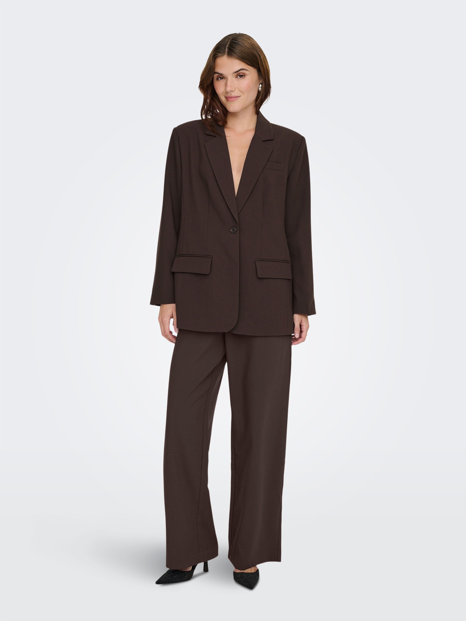 ONLY Longblazer »ONLLINDA-RAVEN L/S BF BLAZER TLR NOOS« Materialmix, oversize
