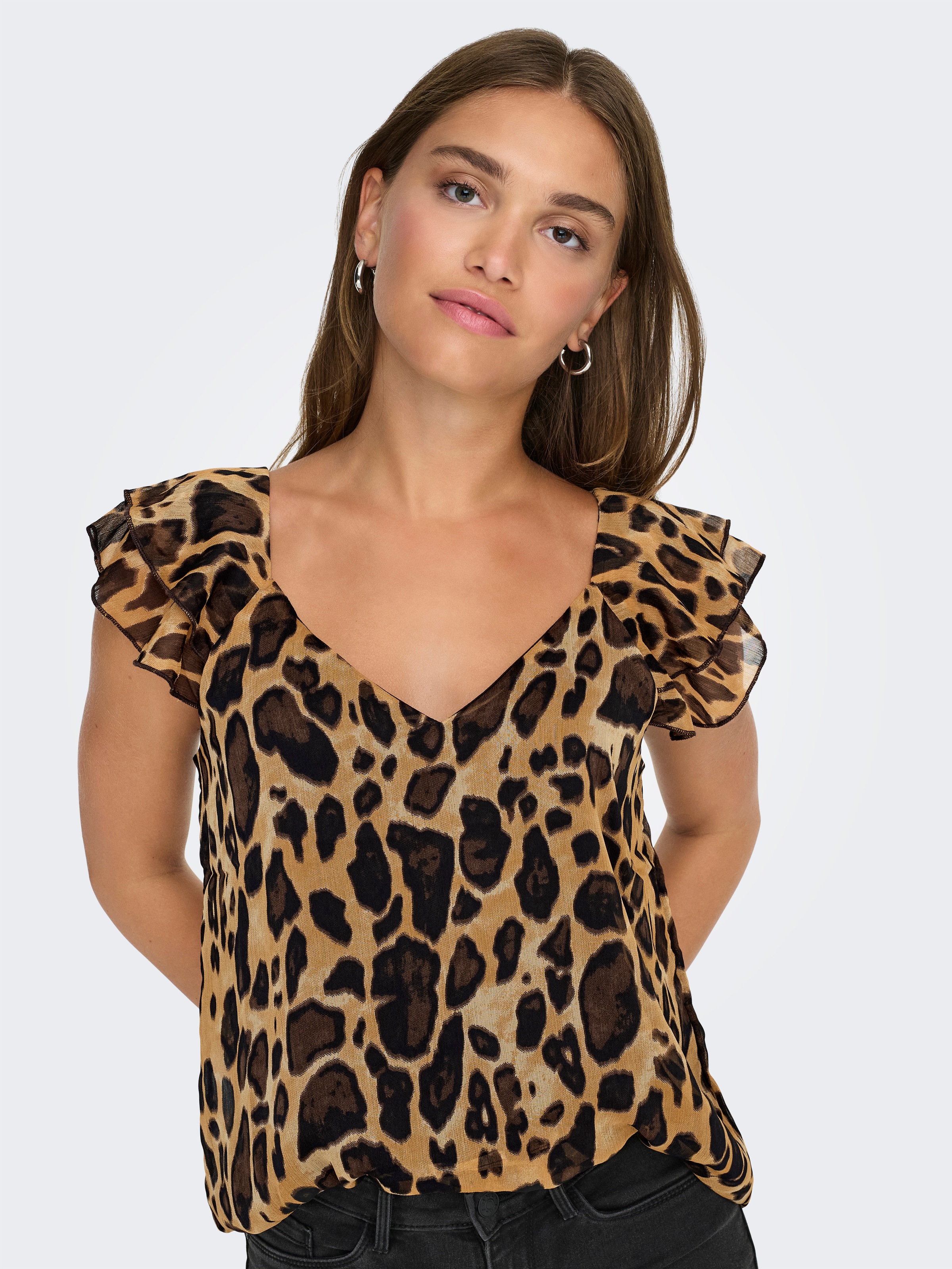 Thumbnail - ONLY "ONLASTA LIFE CAPSLEEVE V-NECK TOP PTM"