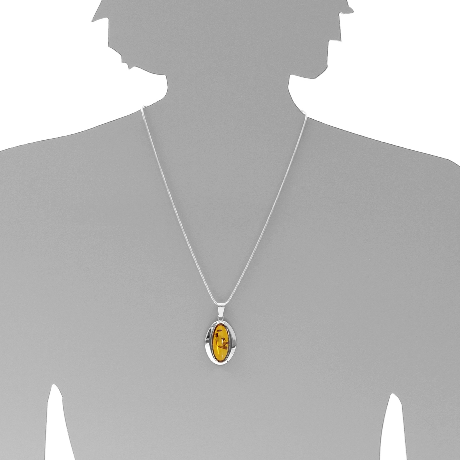 Ostsee-Schmuck Heike Kette Silber 925 Bernstein 42cm 3