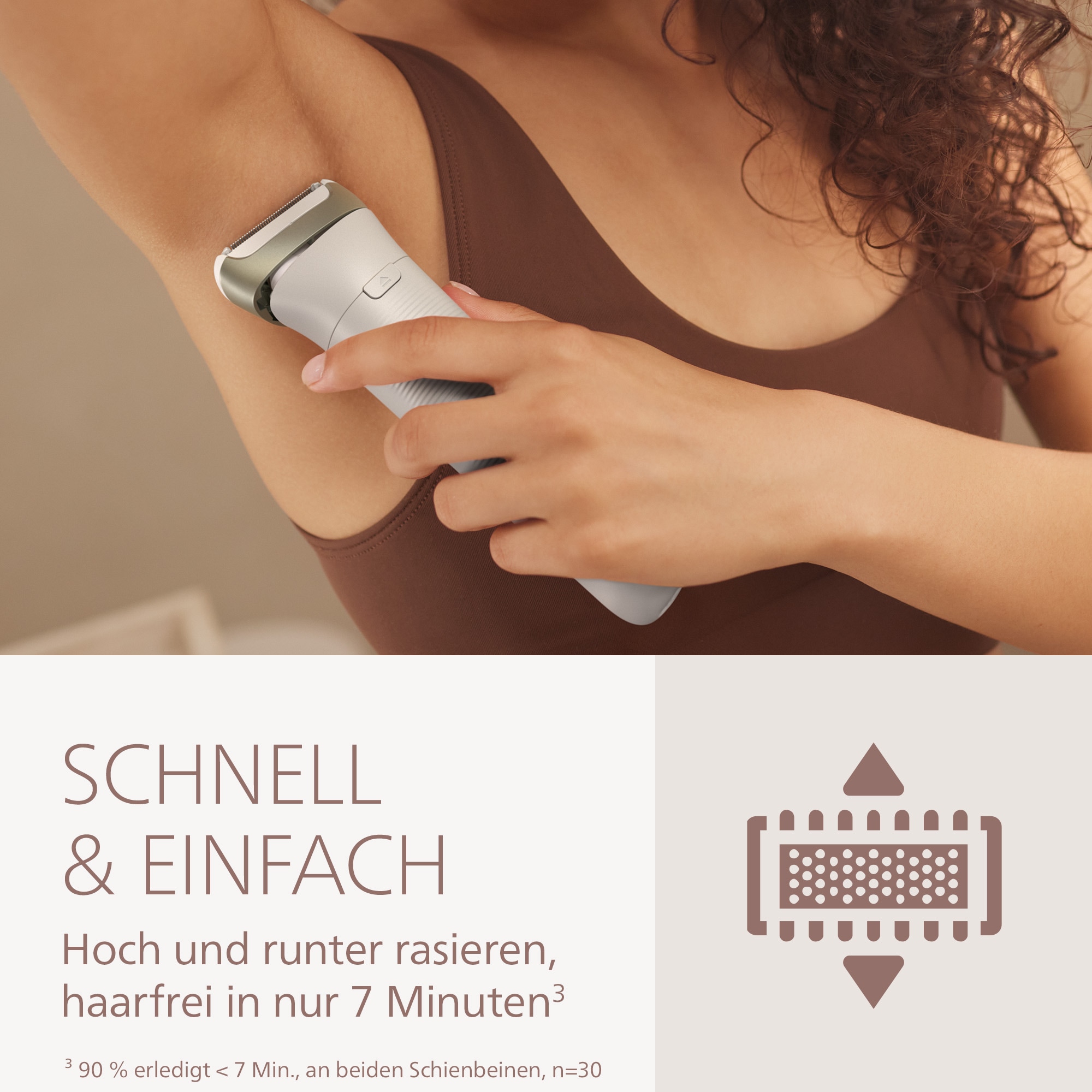 Philips Elektrorasierer »Lady Shaver Series 8000«, 3 St. Aufsätze, kabelloser Rasierer, nass und trocken, inkl. Trimmeraufsatz