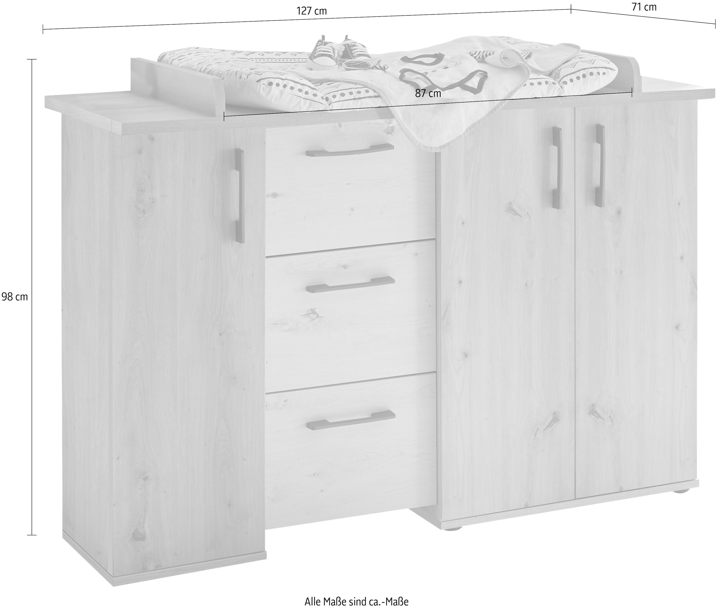 Mäusbacher Wickelkommode »Micha«, bis 50 kg, umbaufähig zur Kommode, 127 cm
