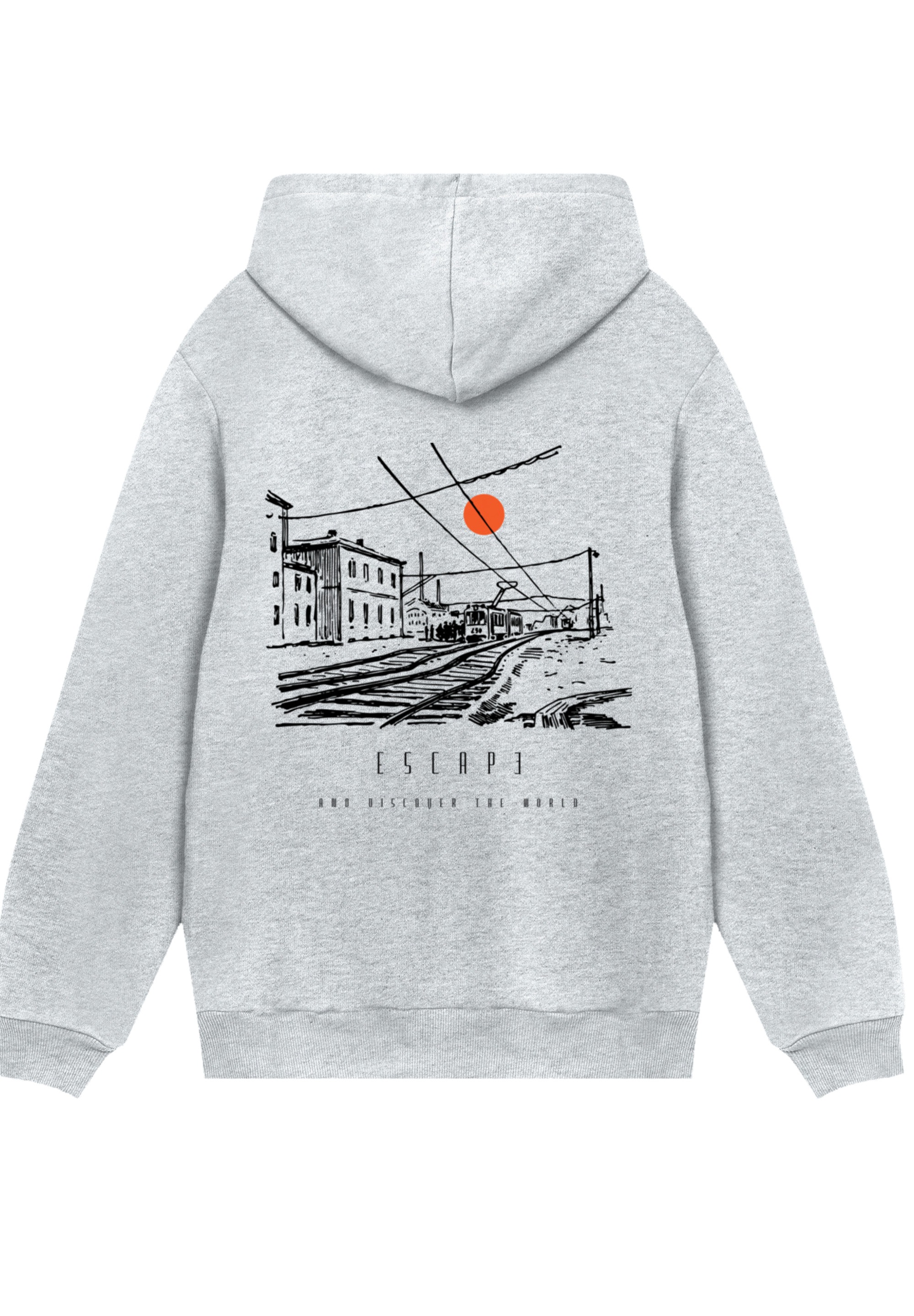 F4NT4STIC Kapuzenpullover "Escape Discover the World Town Train Station", P günstig online kaufen