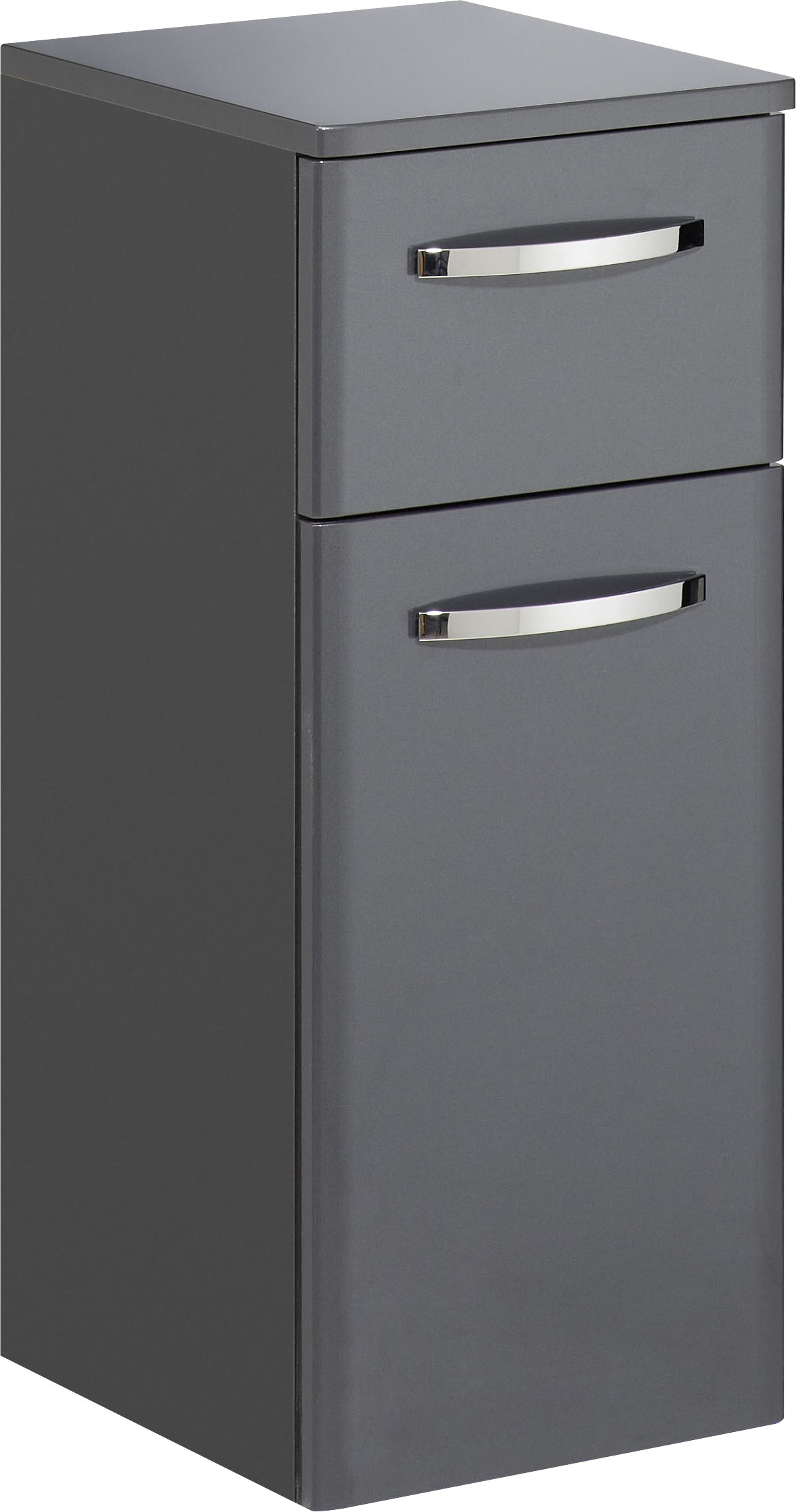 Saphir "Quickset 327 Badschrank, 1 Tür, 1 Schublade, 30 cm breit" Badezimmer-Unterschrank inkl. Türdämpfer, Griffe in Chrom Glanz