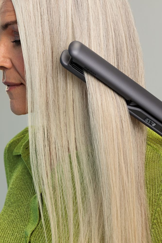 Medion® Glätteisen »HS2 (MD19865)«, Keramik-Turmalin, kabellos nutzbar, Flexible Styling-Platten, 5 regelbare Hitzestufen