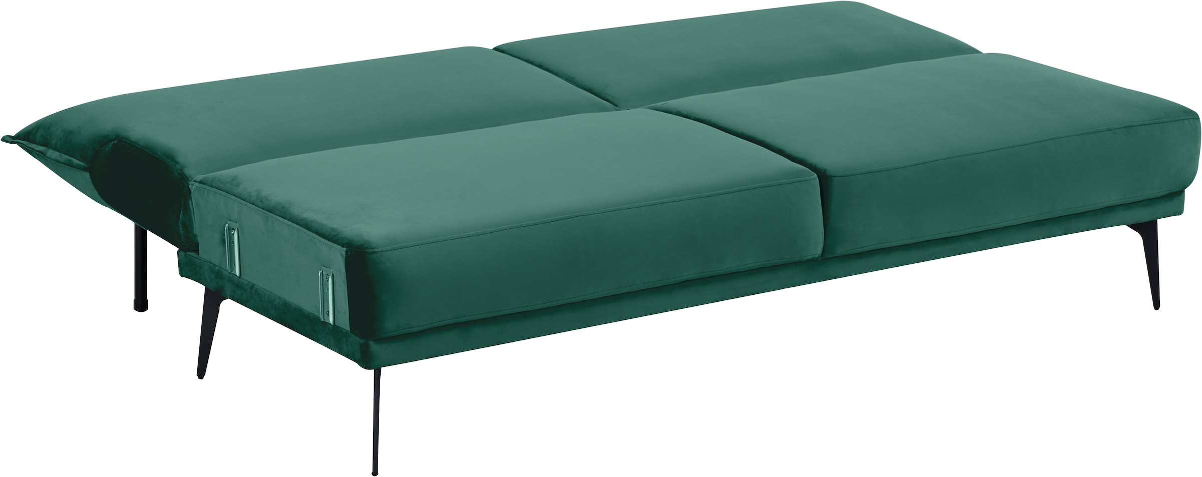 INOSIGN Schlafsofa »TULARE, 204 cm, klappbarer 3-Sitzer mit verstellbarer Rückenlehne,«, Schlaffunktion, Velvet-Samtvelours u. Webstoff