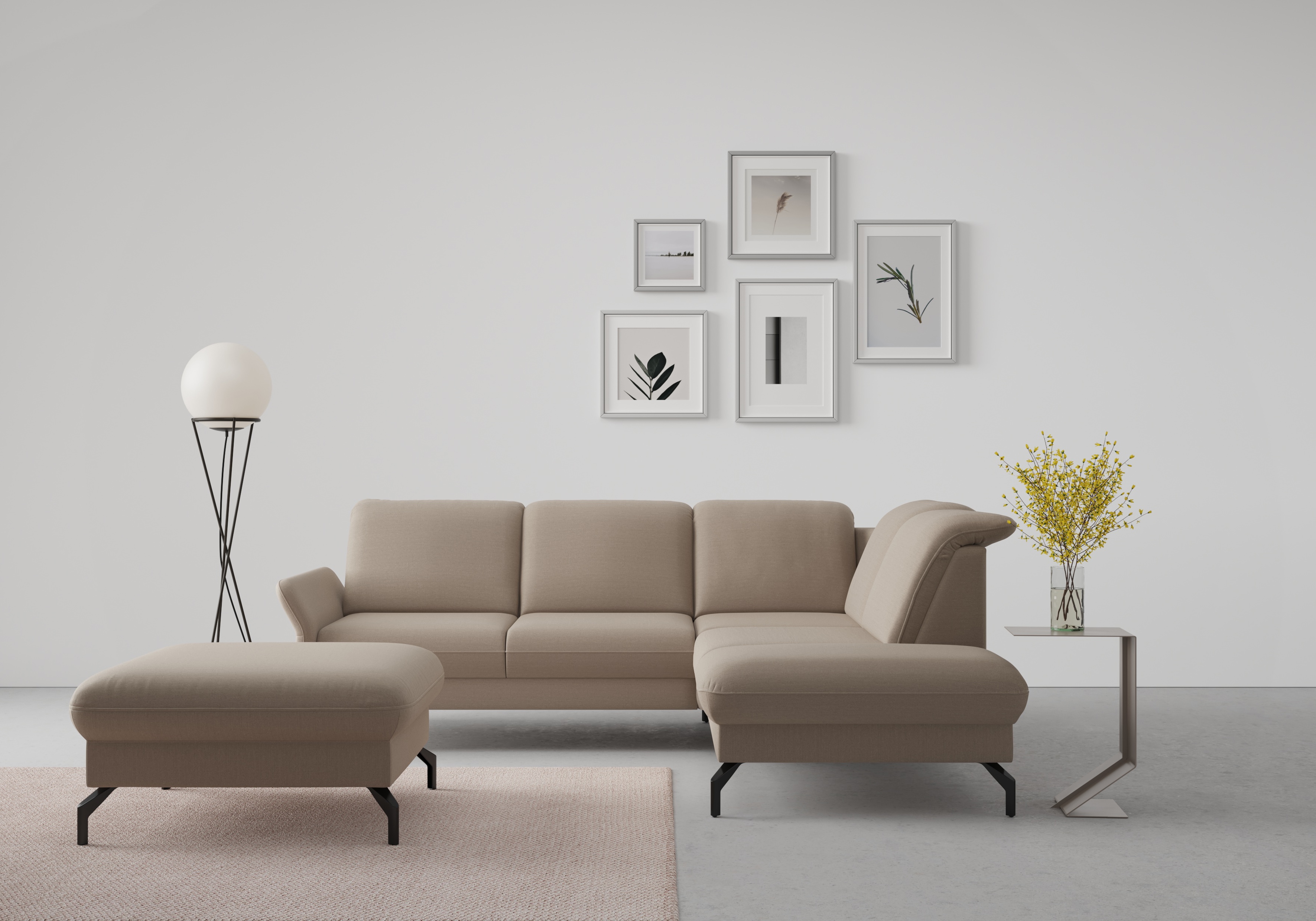 sit&more Ecksofa "Fashion L-Form" wahlweise mit Kopfteilverstellung und Vorziehsitz, motorisch