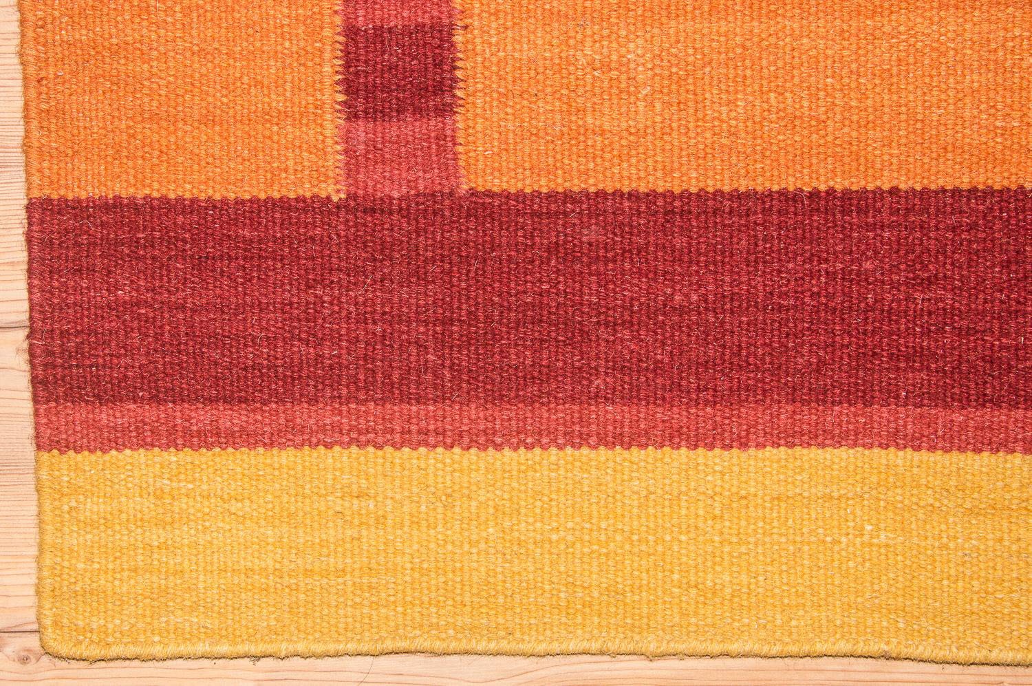 morgenland Wollteppich »Kelim Teppich handgewebt orange«, rechteckig, Kurzflor