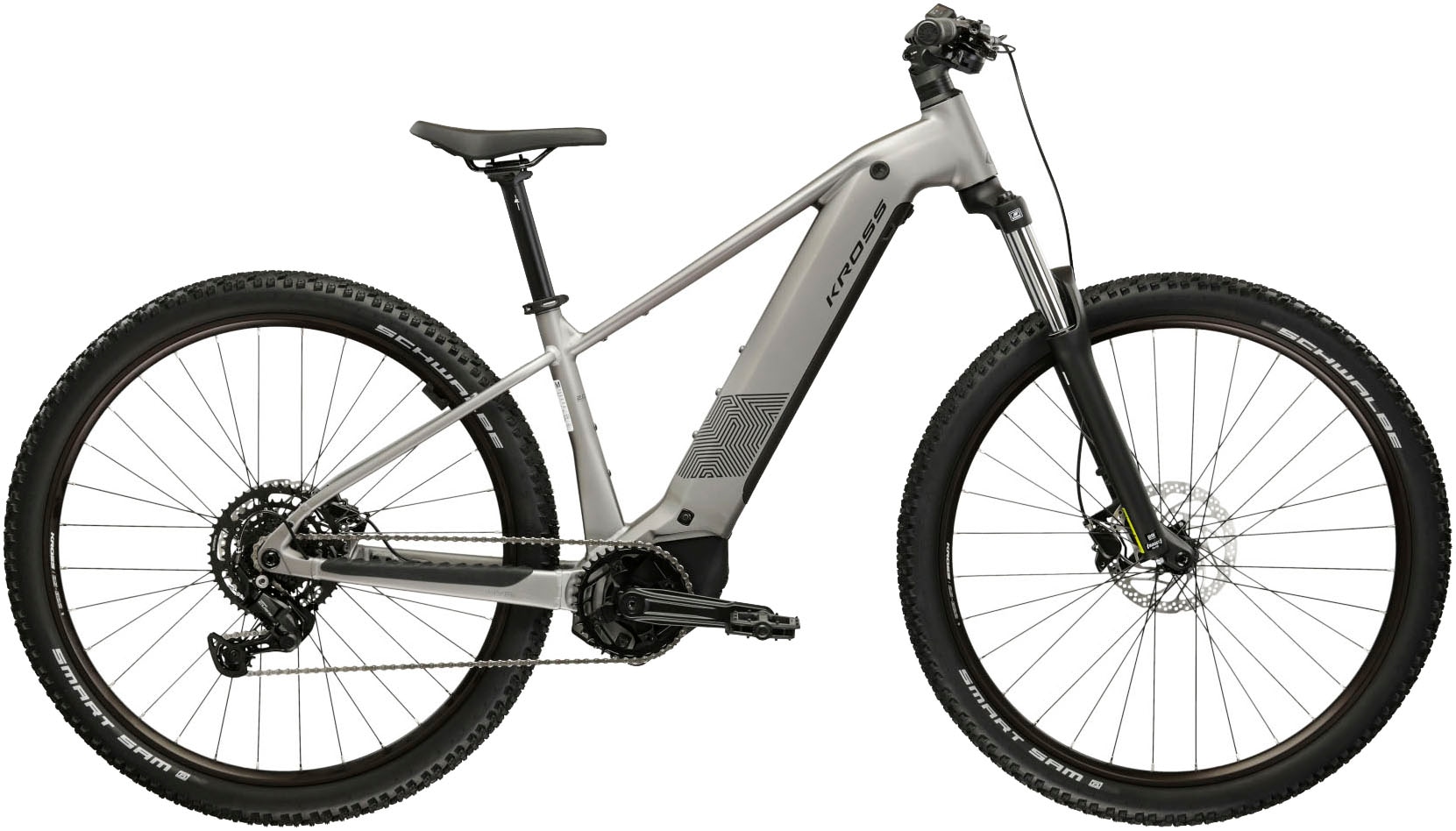 Kross "Influx Hybrid 2.0 16,7Ah / BOSCH 600 Wh 29" silber 9 Gänge 2026" 9 Gang Shimano CUES U4000 Schaltwerk Kettenschaltung Mittelmotor 250 W BOSCH PERFORMANCE LINE PX 36 V/250 W, Mittelmotor