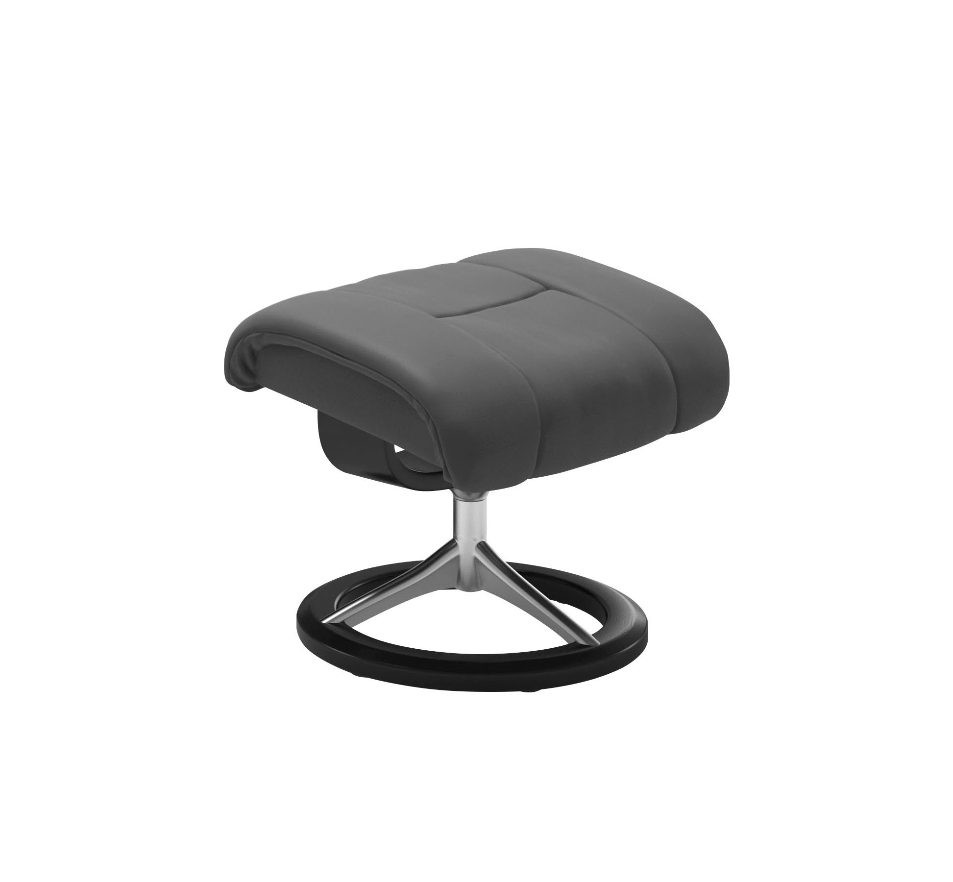 Stressless® Relaxsessel »Reno«, (Set, Relaxsessel mit Hocker), mit Hocker, mit Signature Base, Größe S, M & L, Gestell Schwarz
