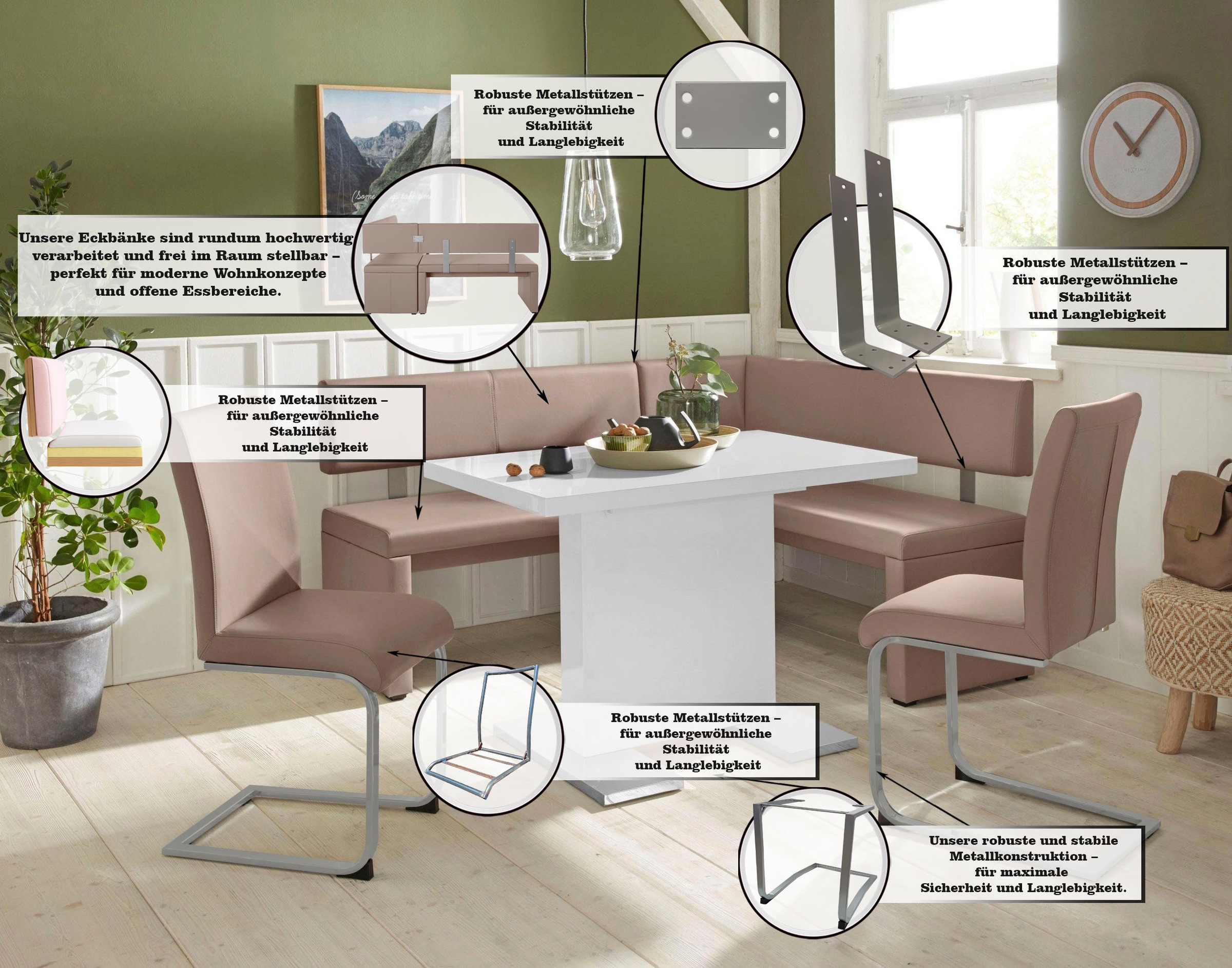 Thumbnail - OTTO home Eckbank "Charissa" in 3 Größen, verschiedene Qualitäten