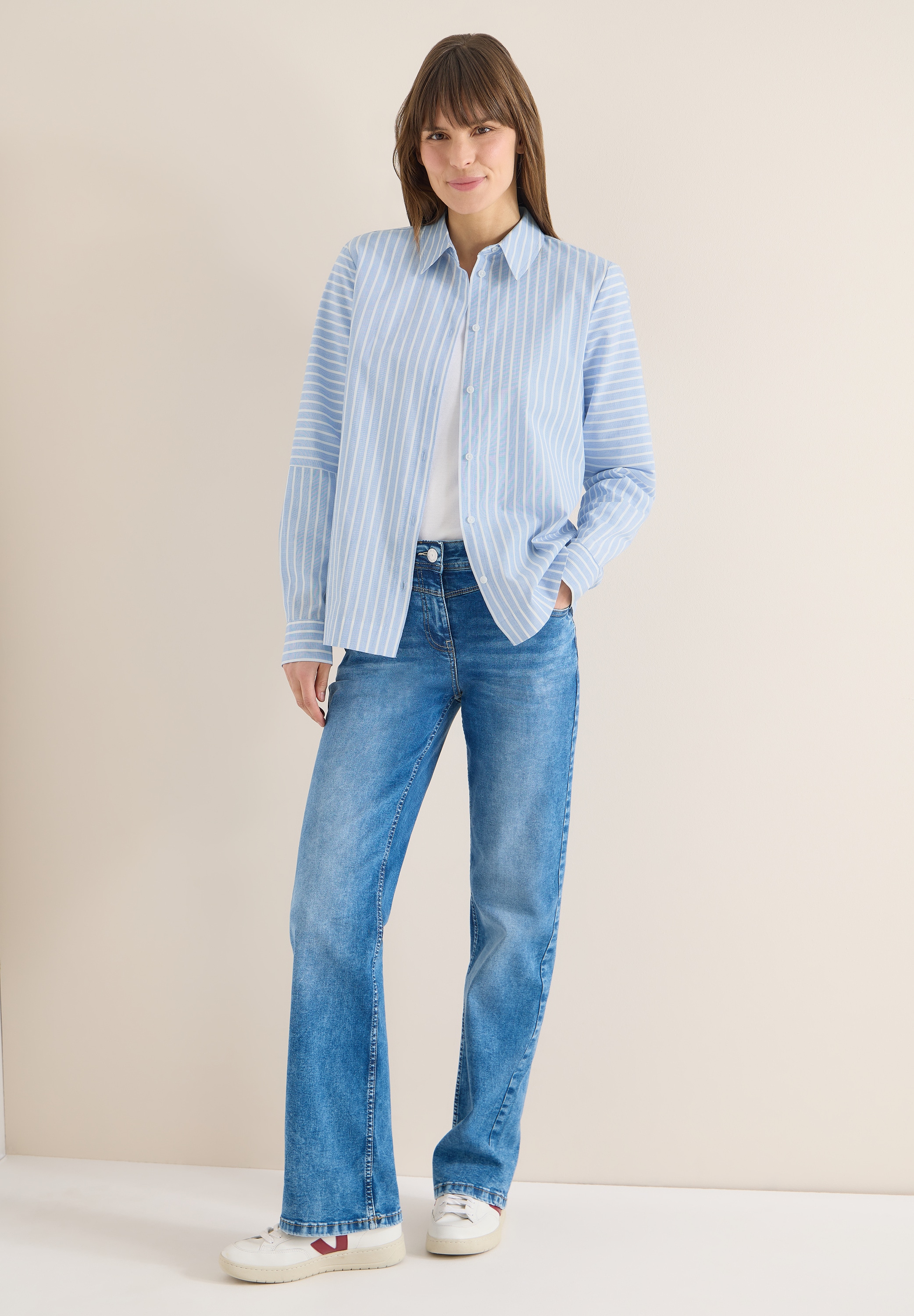 Cecil Langarmbluse aus reiner Baumwolle