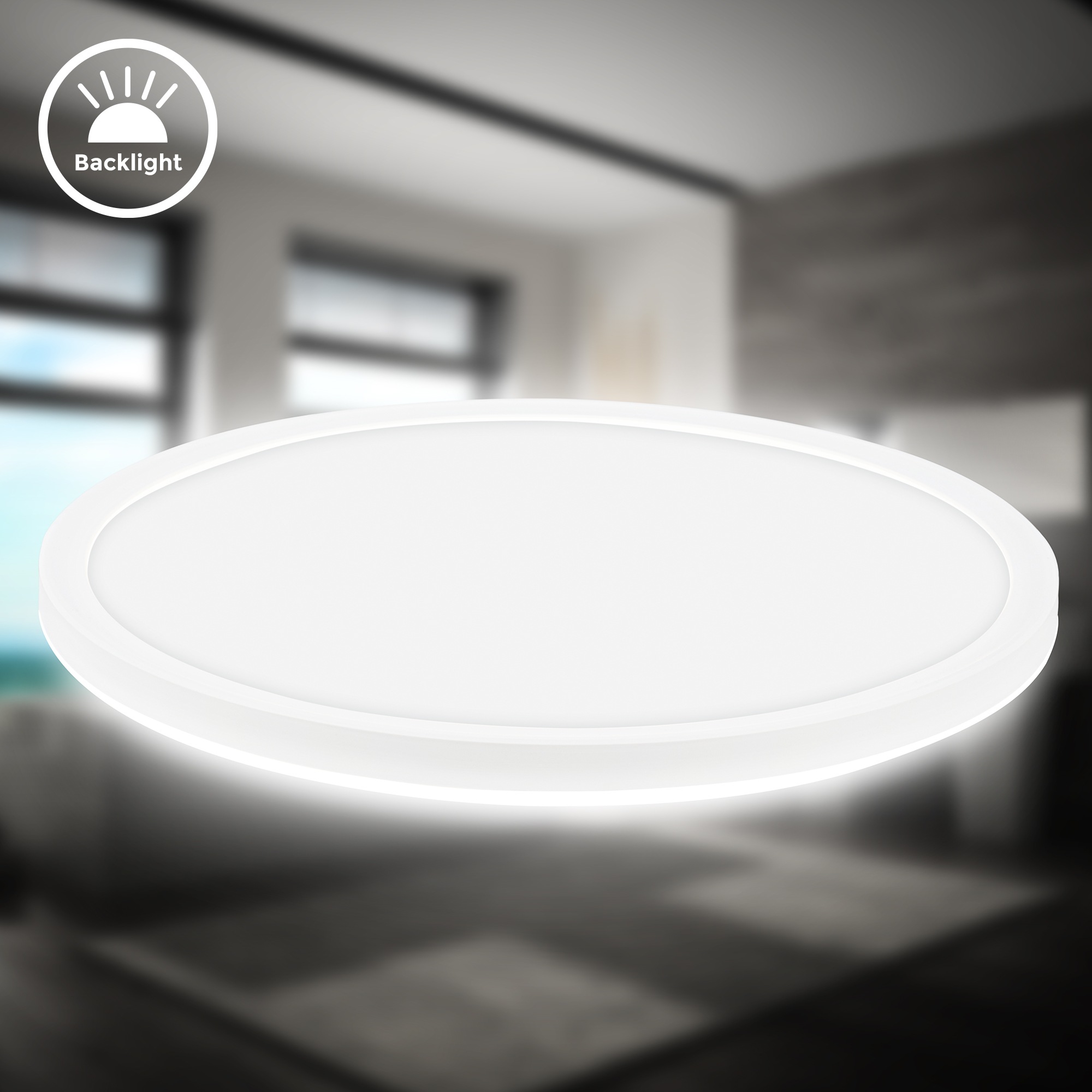 B.K.Licht LED Deckenleuchte »BKL1604 Ultraflache LED Badleuchte, mit Microwavesensor, IP44«, 1 flammig, Leuchtmittel LED-Modul | LED fest integriert, 4.000K, 2.400 Lm, 18W, indirekte Hintergrundbeleuchtung, ⌀29cm, Weiß