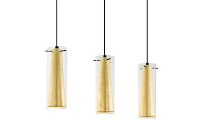 BRITOP LIGHTING Pendelleuchte »TIMEO WOOD MAX«, 3 flammig-flammig,  Hängeleuchte, Trendiger Schirm aus Metall, mit Kiefernholz in Grau | BAUR