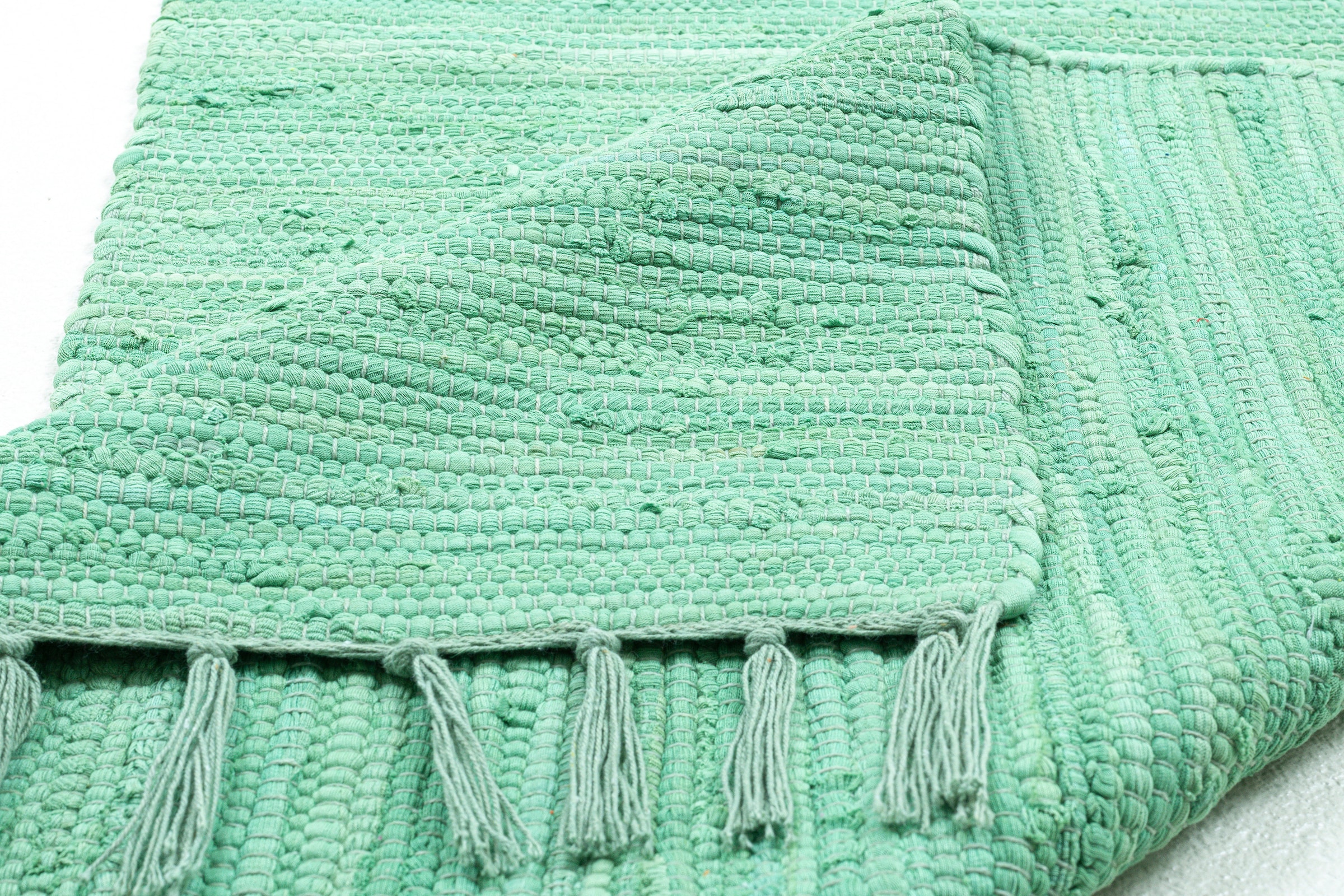 BAUR | Fransen Cotton Handweb Baumwolle, »Happy Fleckerl«, Flachgewebe, handgewebt, rechteckig, mit Läufer, Läufer reine THEKO