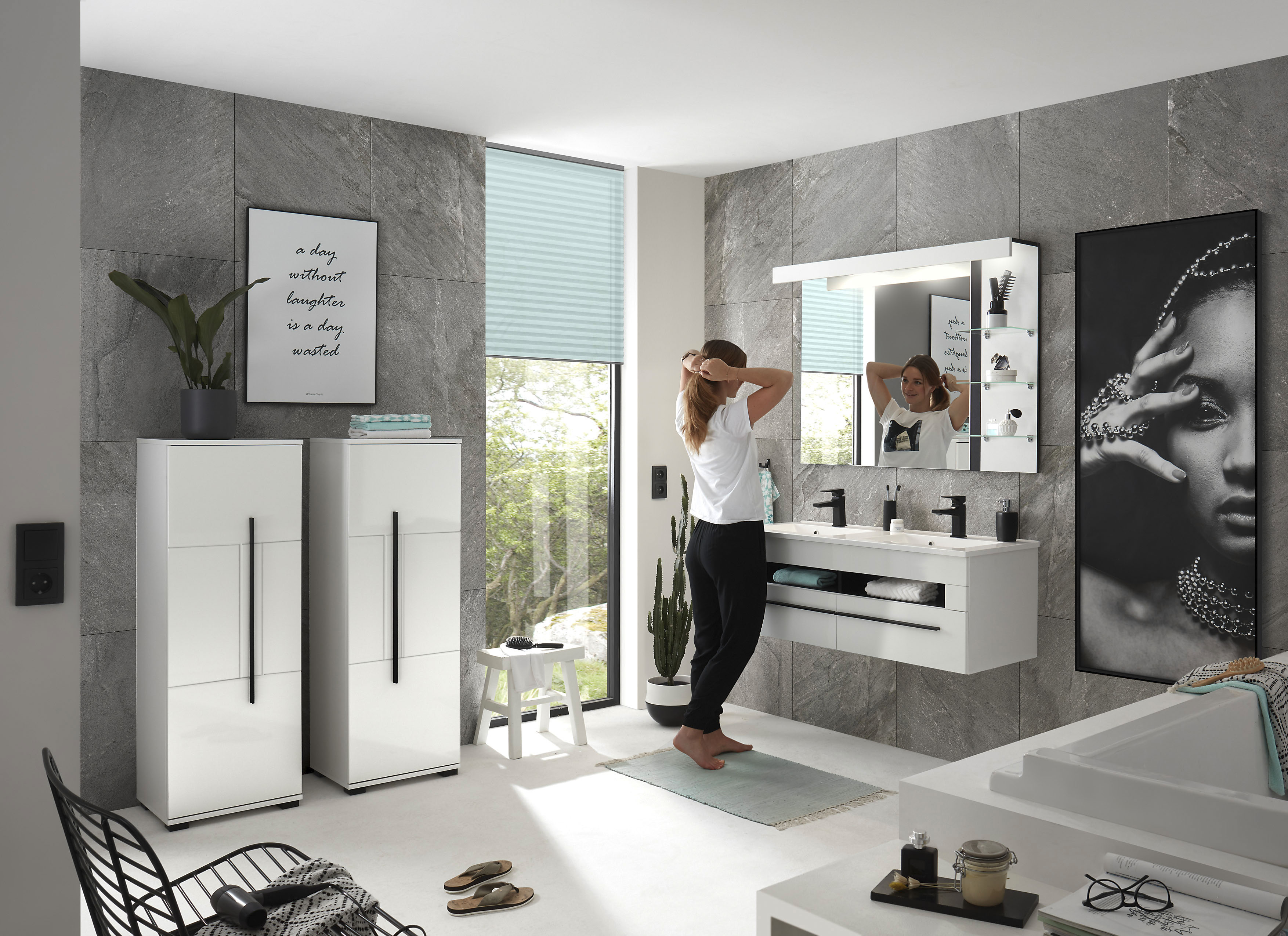 Thumbnail - INOSIGN Badmöbel-Set "Cantara, Bad im modernen Design, 4-teiliges Badezimmer" Set, 4 Stk. tlg.