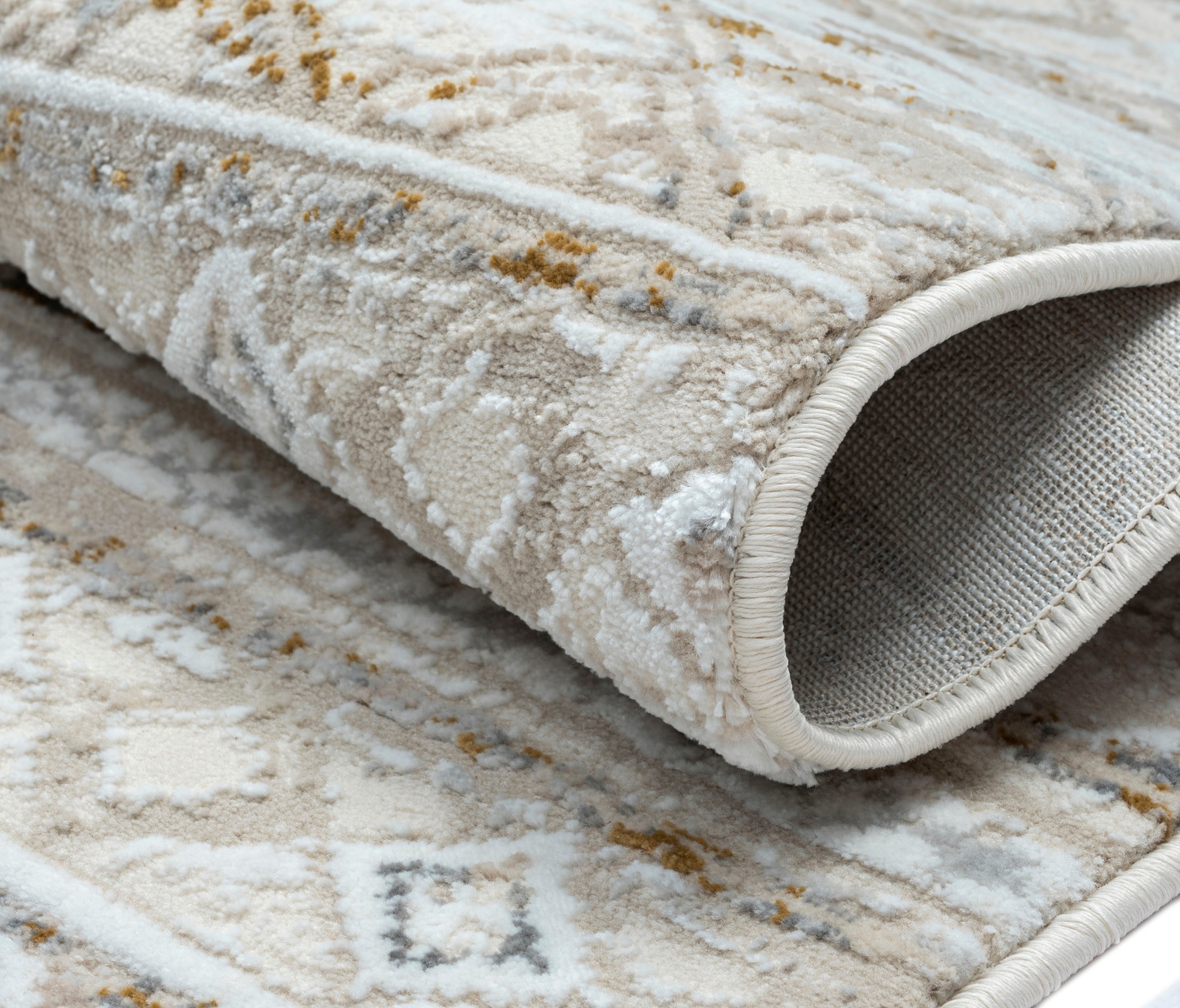 Myflair Möbel & Accessoires Teppich »My Nomady Lagerräumung«, rechteckig, 10 mm Höhe, Kurzflor, Scandi-Design, besonders weich durch Microfaser, mit Fransen