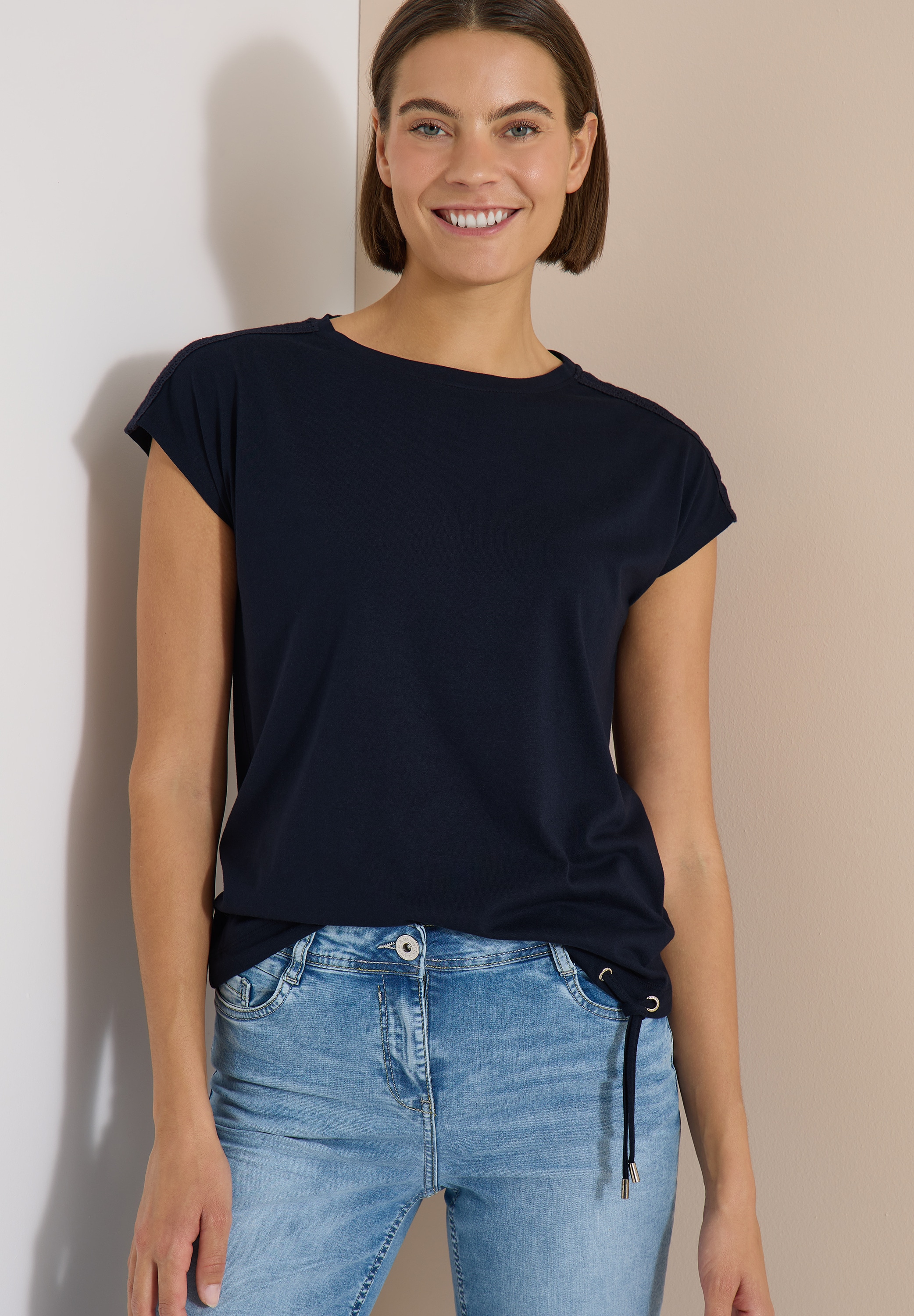 Cecil T-Shirt mit U-Boot-Ausschnitt