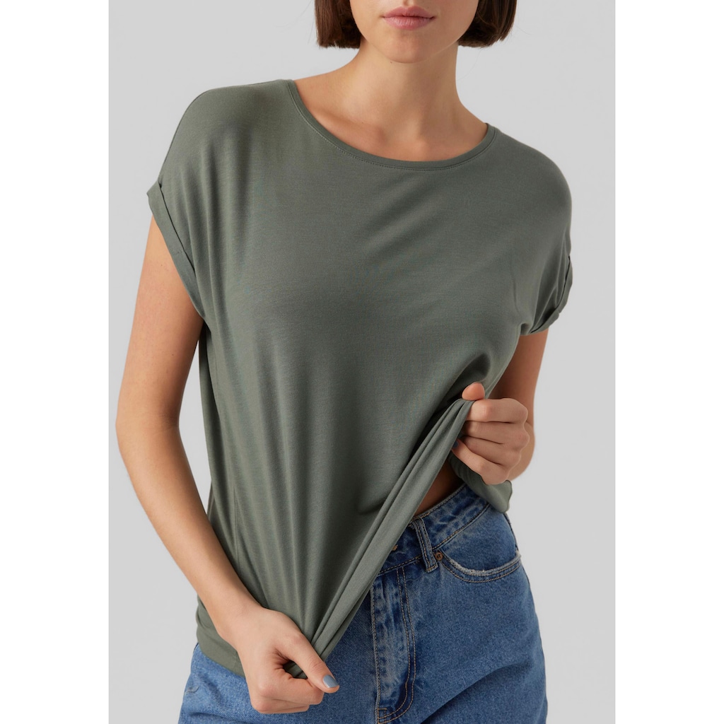 Vero Moda Rundhalsshirt »VMAVA PLAIN SS TOP GAJRS NOOS«