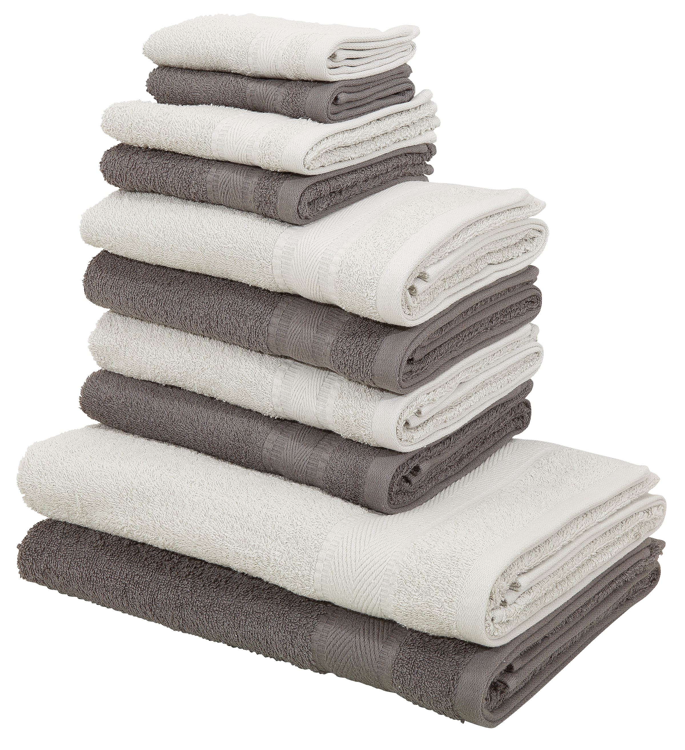 my home Handtuch Set auf | Set, Baumwolle, mit weich, BAUR 10 Bordüre Rechnung aus Handtücher 100% »Afri«, tlg., Walkfrottee