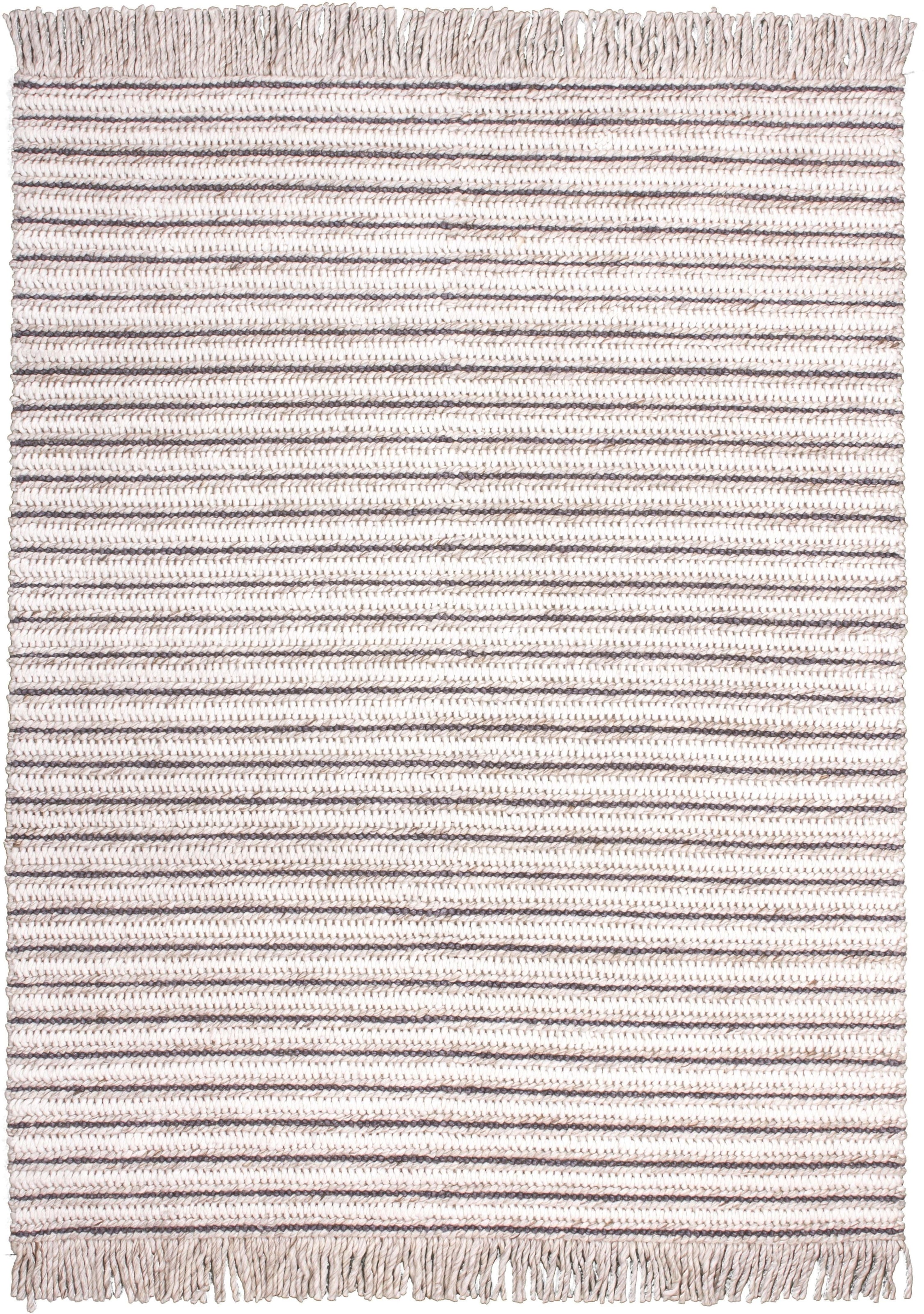 calo-deluxe Teppich »Bature 305«, rechteckig, Wolle und Viskose mit Fransen, Wohnzimmer