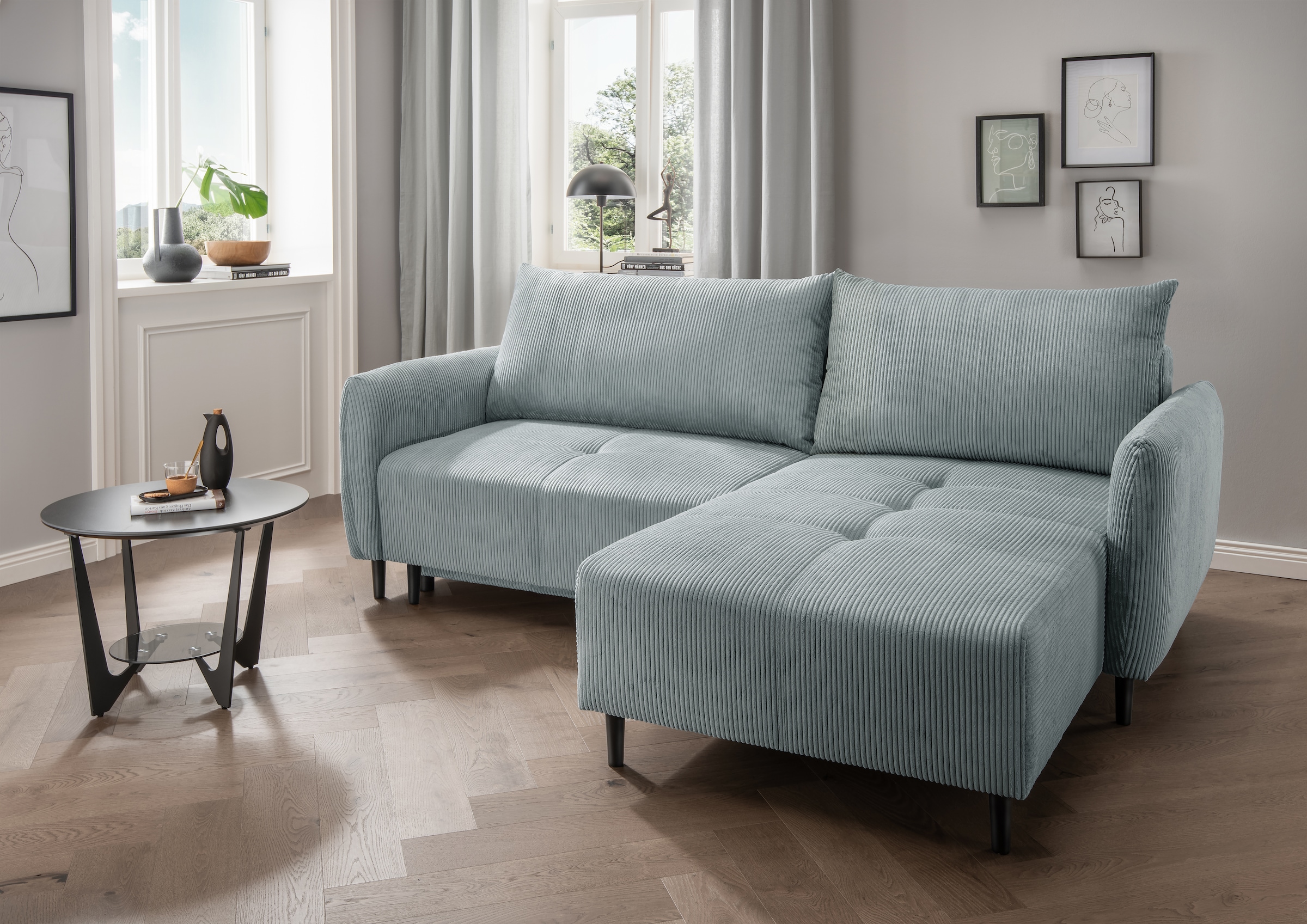Home affaire Ecksofa "Mara, L-Form, aktueller Cord Bezug und tolle Farben, günstig online kaufen