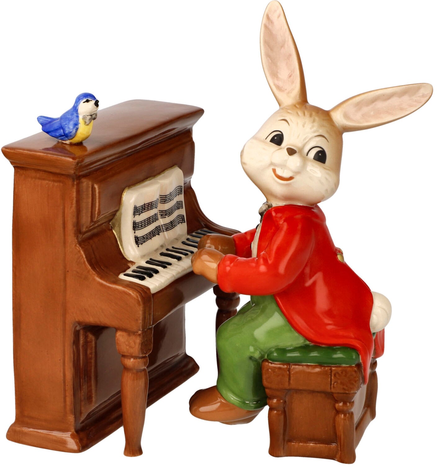 Goebel Spieluhr "Musik liegt in der Luft", (1 tlg.), Hase mit Klavier, Sammelfigur zum Aufziehen, Ostern, Frühling
