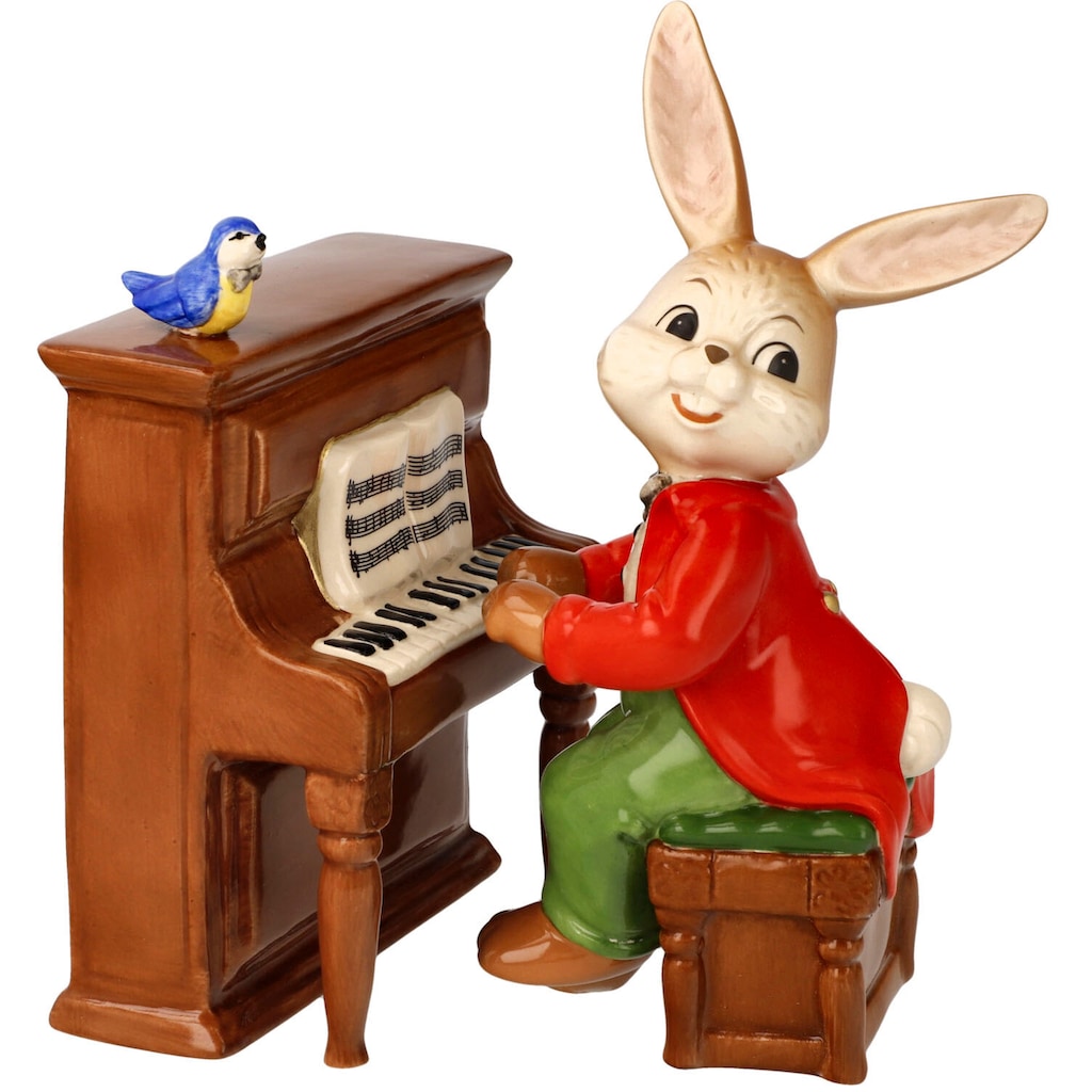 Goebel Spieluhr »Musik liegt in der Luft«, (1 tlg.), Hase mit Klavier, Sammelfigur zum Aufziehen, Ostern, Frühling