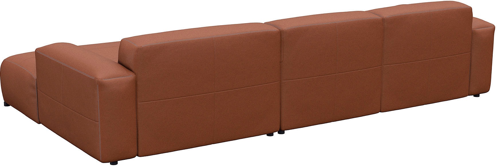 Ecksofa FLEXLUX "Lucera bequem und komfortabel durch hochwertigen Sitzaufbau, L-Form", braun (old chestnut braun), B:319cm H:73cm T:171cm, 100% Echteder, Sofas, Ecksofa, modern & anschmiegsam, Kaltschaum, Stahl-Wellenunterfederung 2